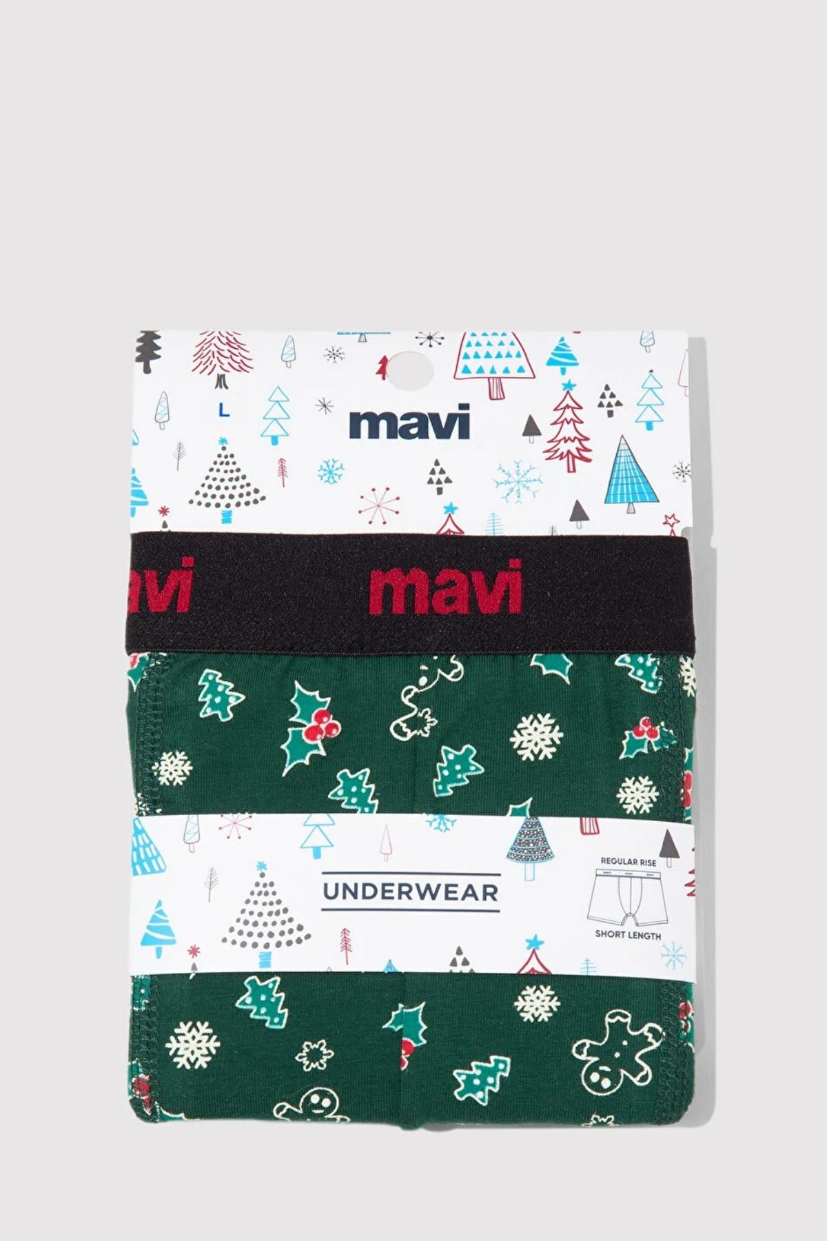 Mavi Koyu Yeşil Erkek Boxer M0911251-7