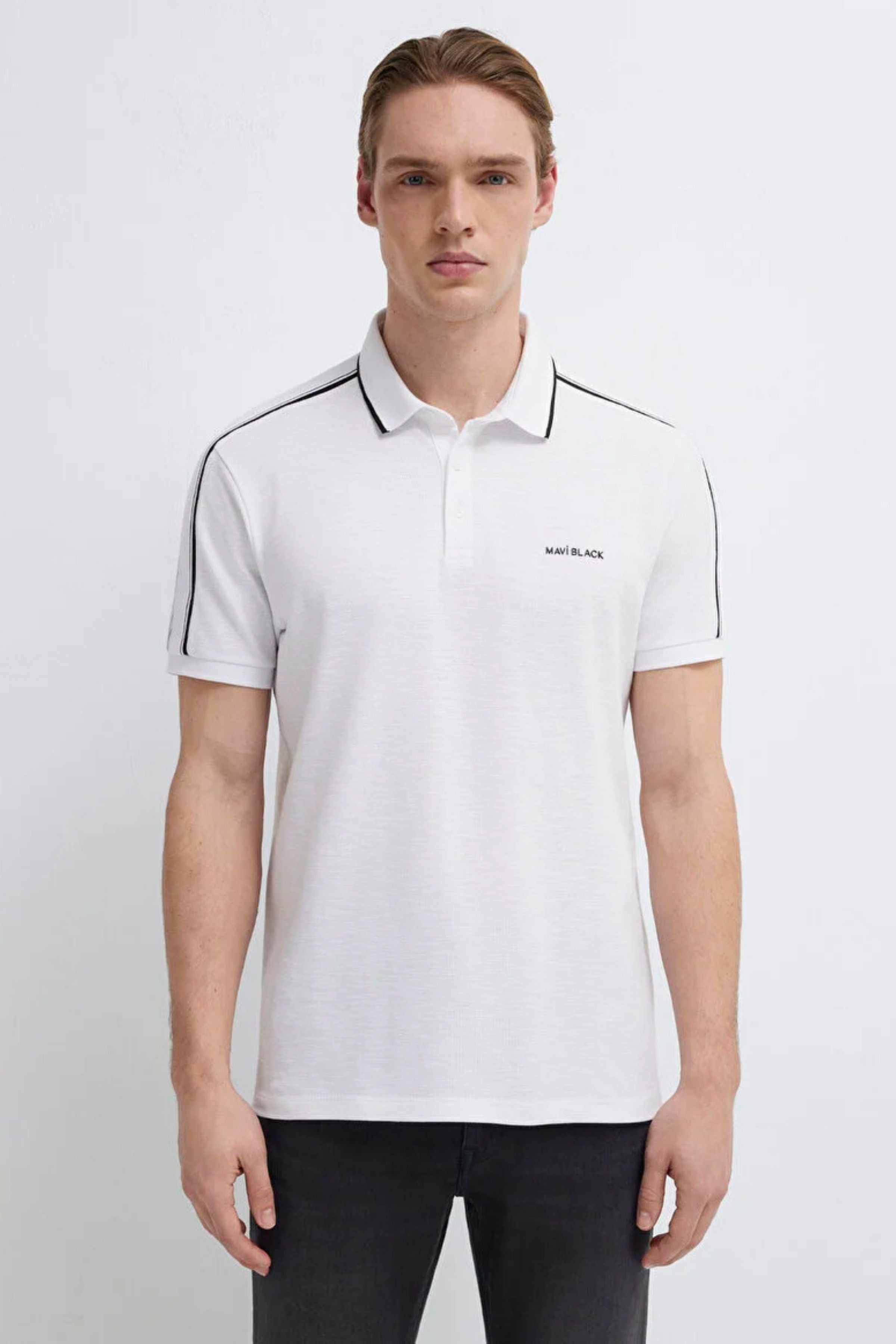 Mavi Polo Beyaz Erkek Tişört M0611838-620