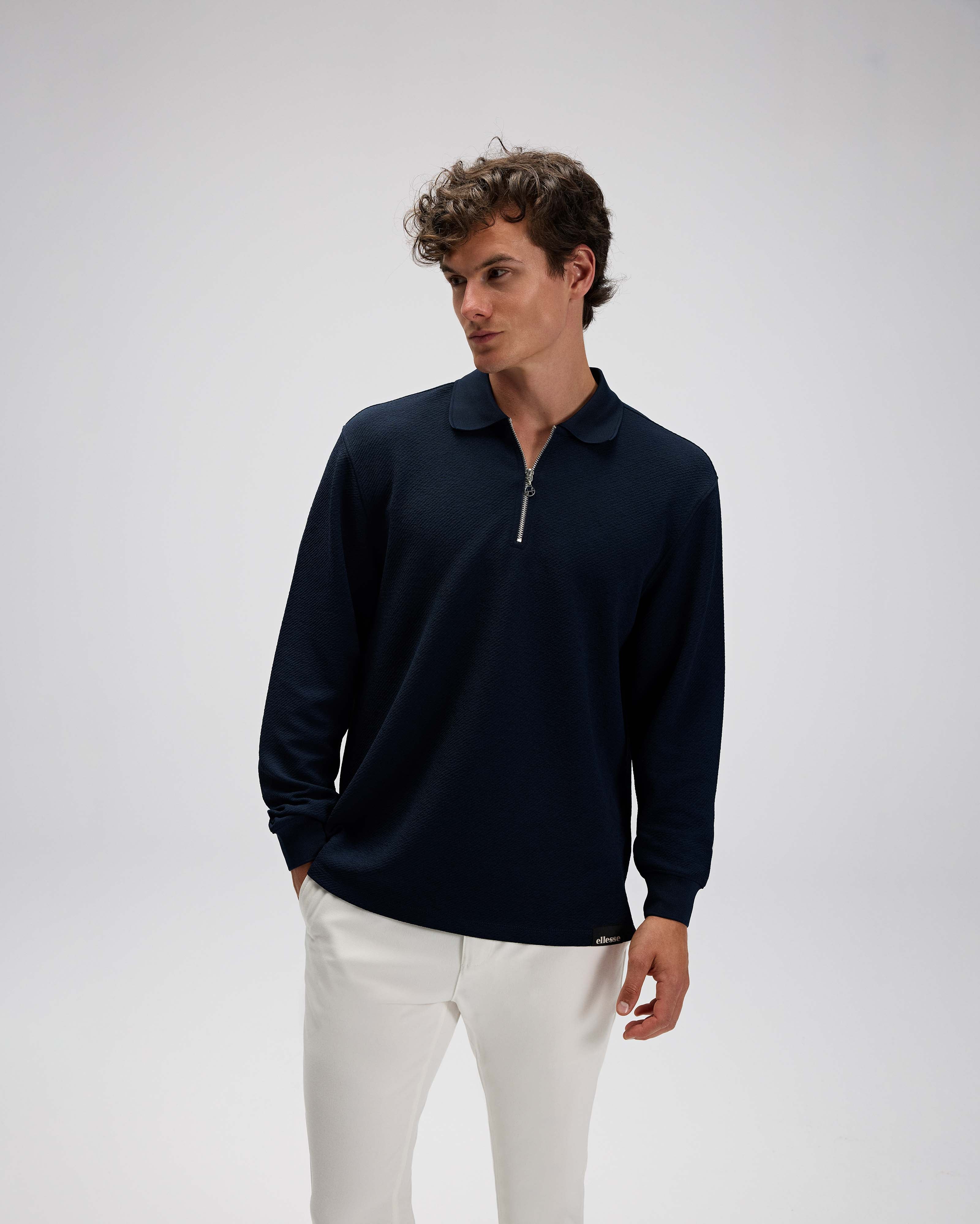 Ellesse Erkek Polo Sweatshirt Em601-Nv