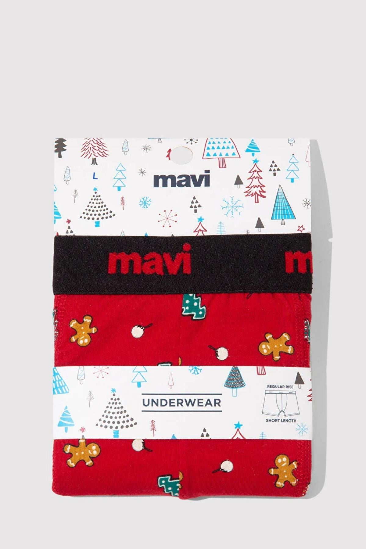 Mavi Kırmızı Erkek Boxer M092252-32