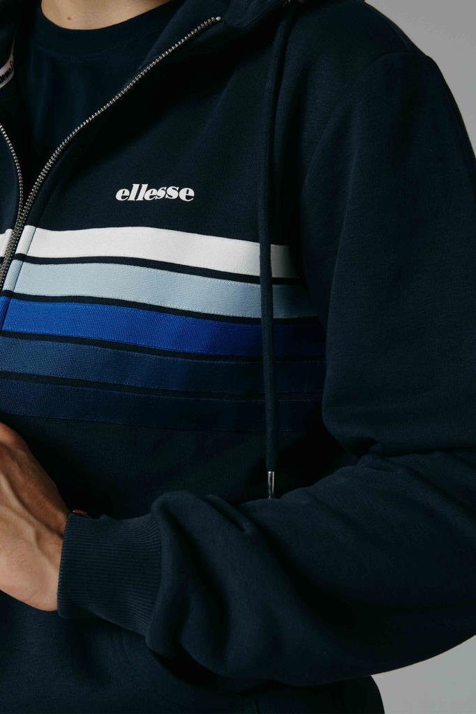 Ellesse Fermuarlı Kapüşonlu Erkek Sweat EM260-NV