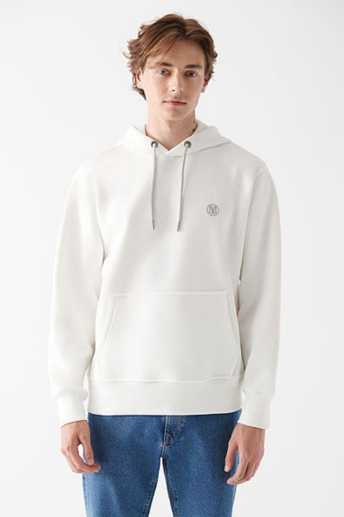 Mavi Kapüşonlu Erkek Sweat M065809-34