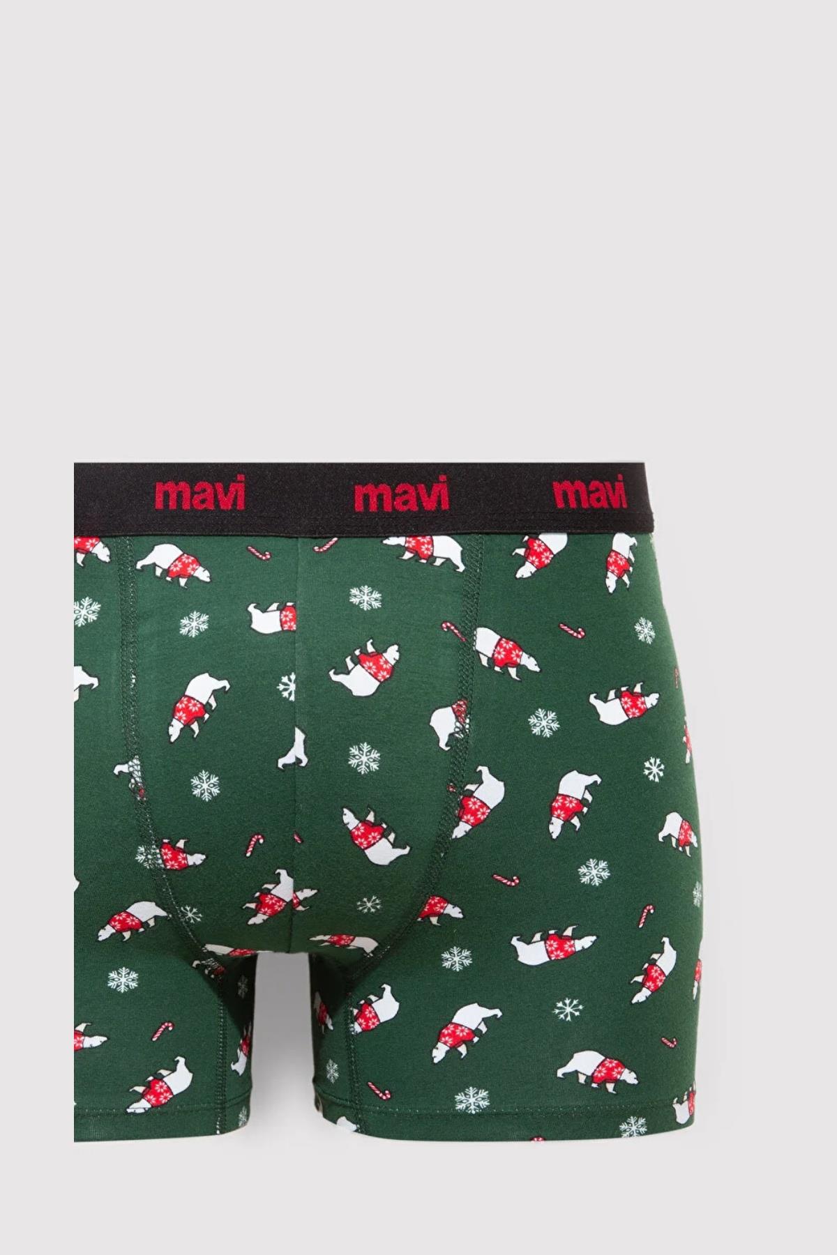 Mavi Koyu Yeşil Erkek Boxer M0912140-7