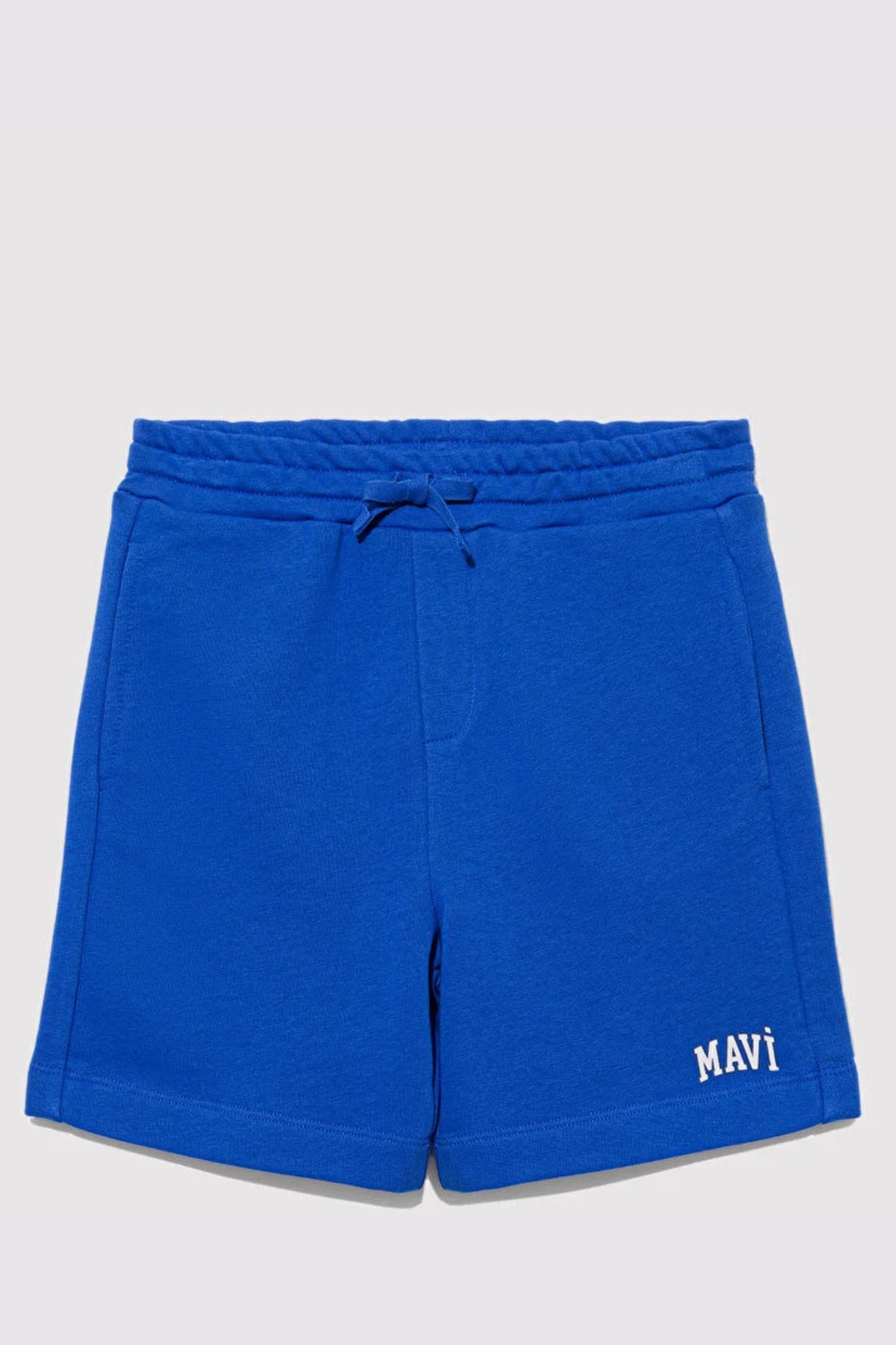 Mavi Baskılı Örme Şort Saks Mavi Erkek Çocuk Şort M6410003-70896