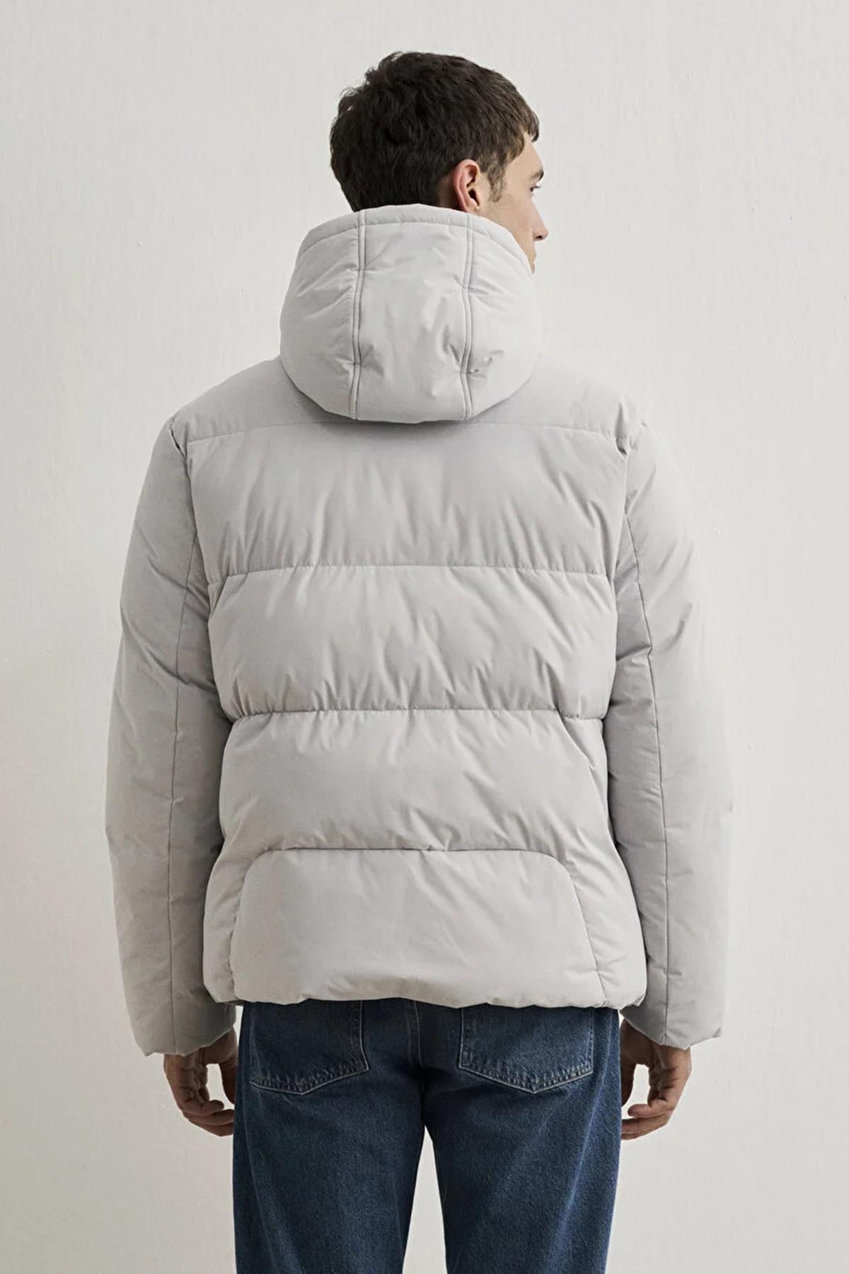 Mavi Kapüşonlu Erkek Ceket M0110463-7