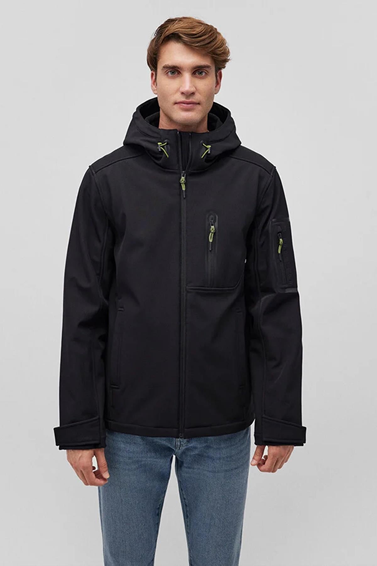 Mavi Kapüşonlu Erkek Ceket M0110264-9