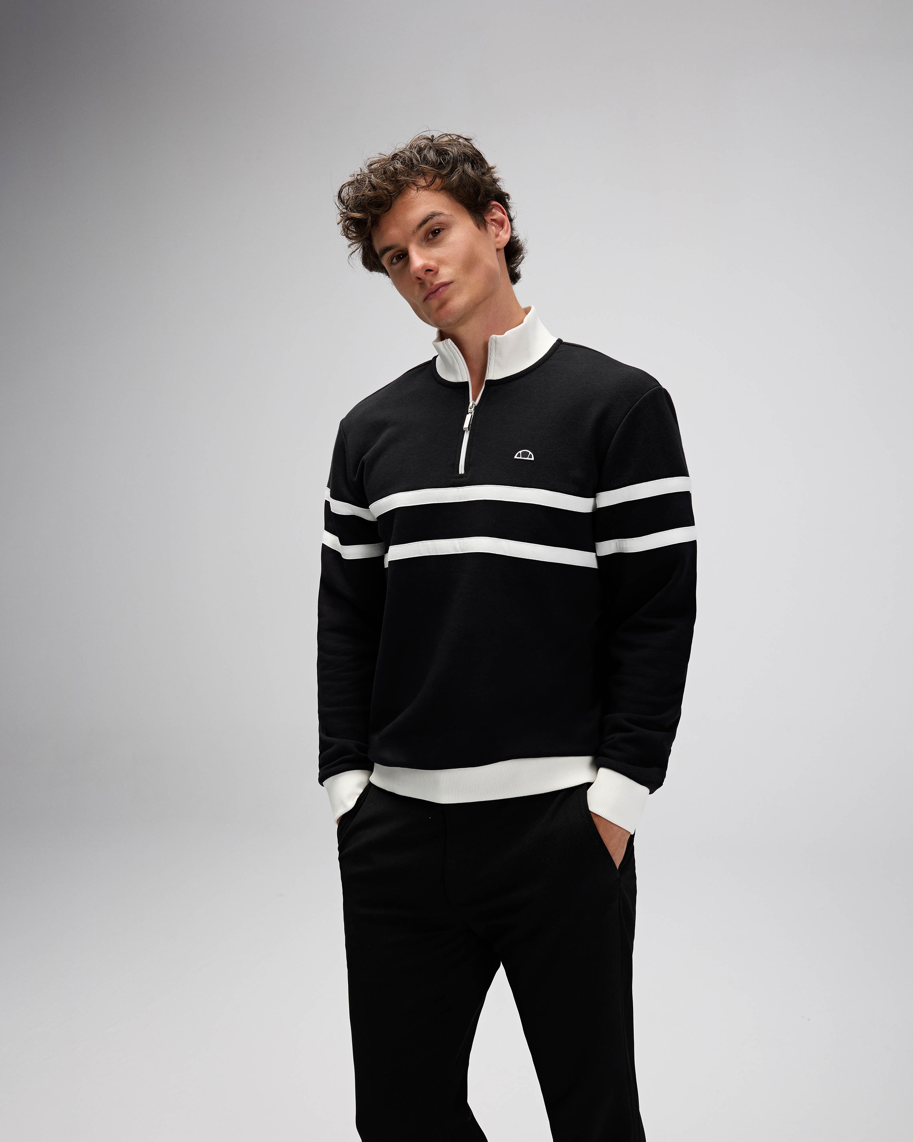 Ellesse Erkek Yarım Fermuarlı Sweat Em619-Bk