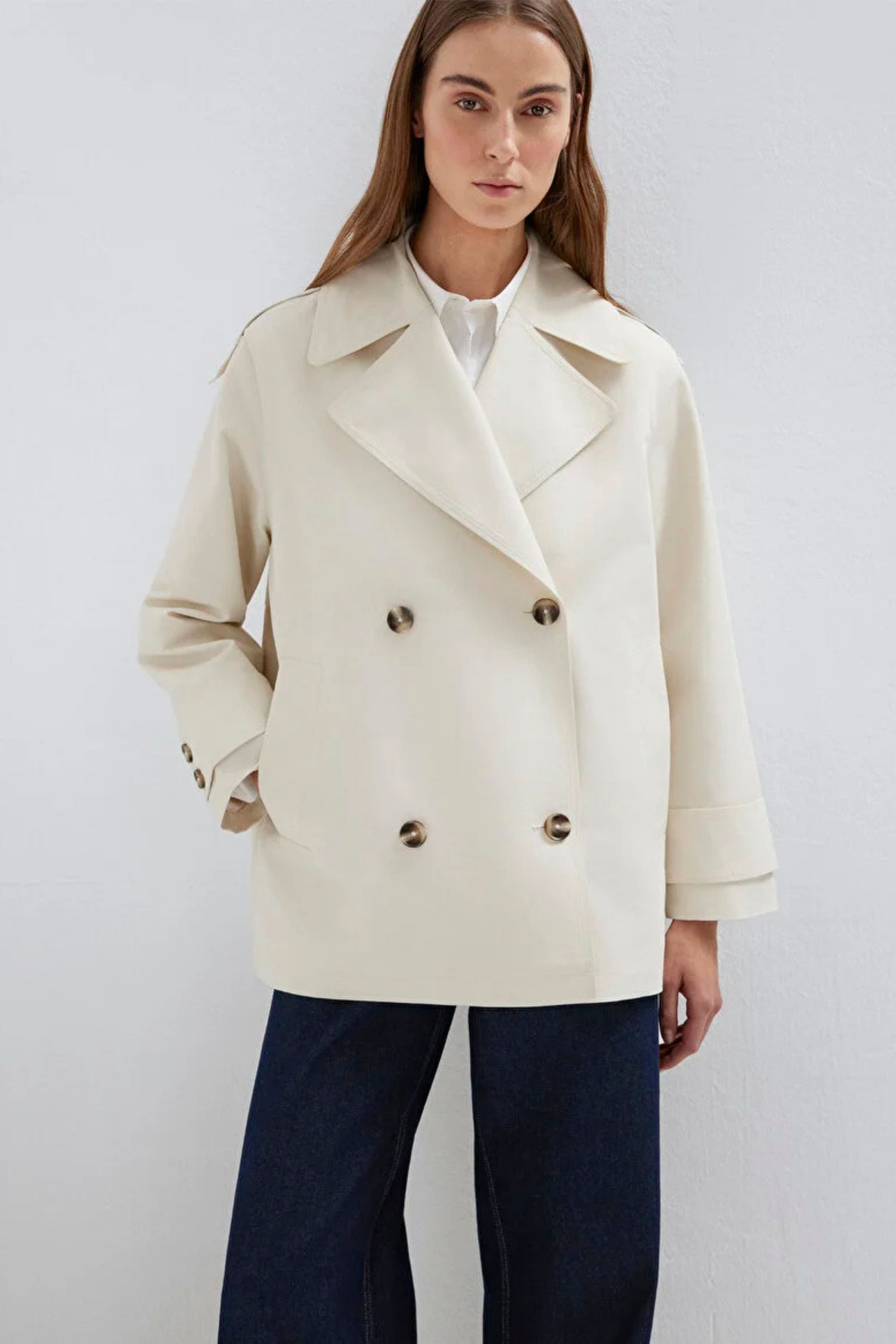 Mavi Kadın Trenchcoat Vanilya Beyaz Kadın Ceket M1110807-70056