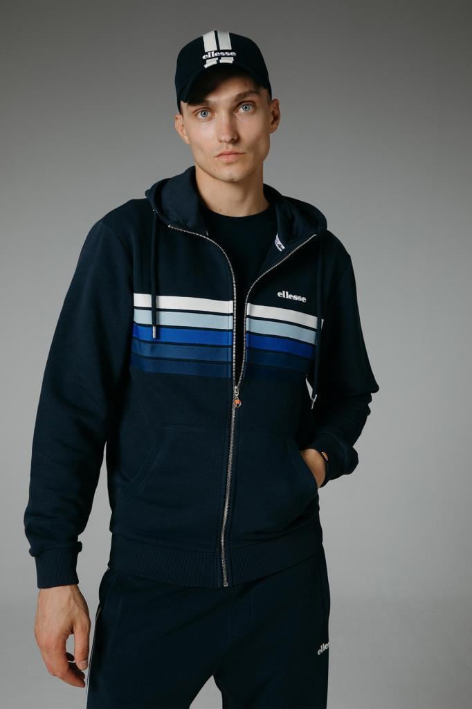 Ellesse Fermuarlı Kapüşonlu Erkek Sweat EM260-NV