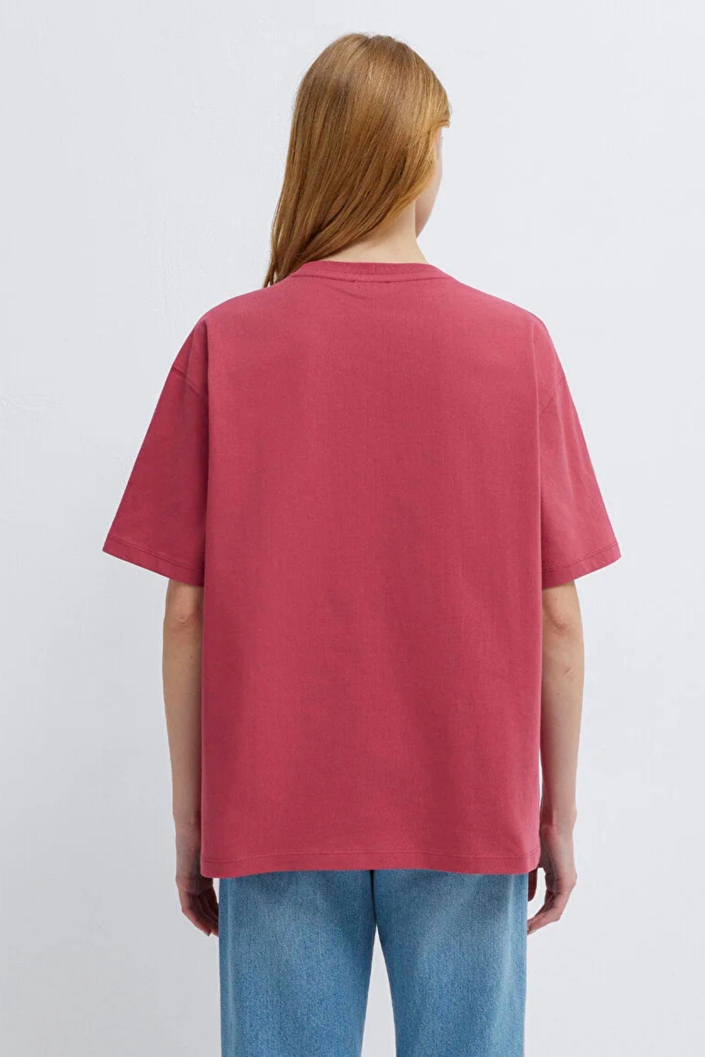 Mavi Baskılı Koyu Pembe Kadın Tişört M1613884-70398