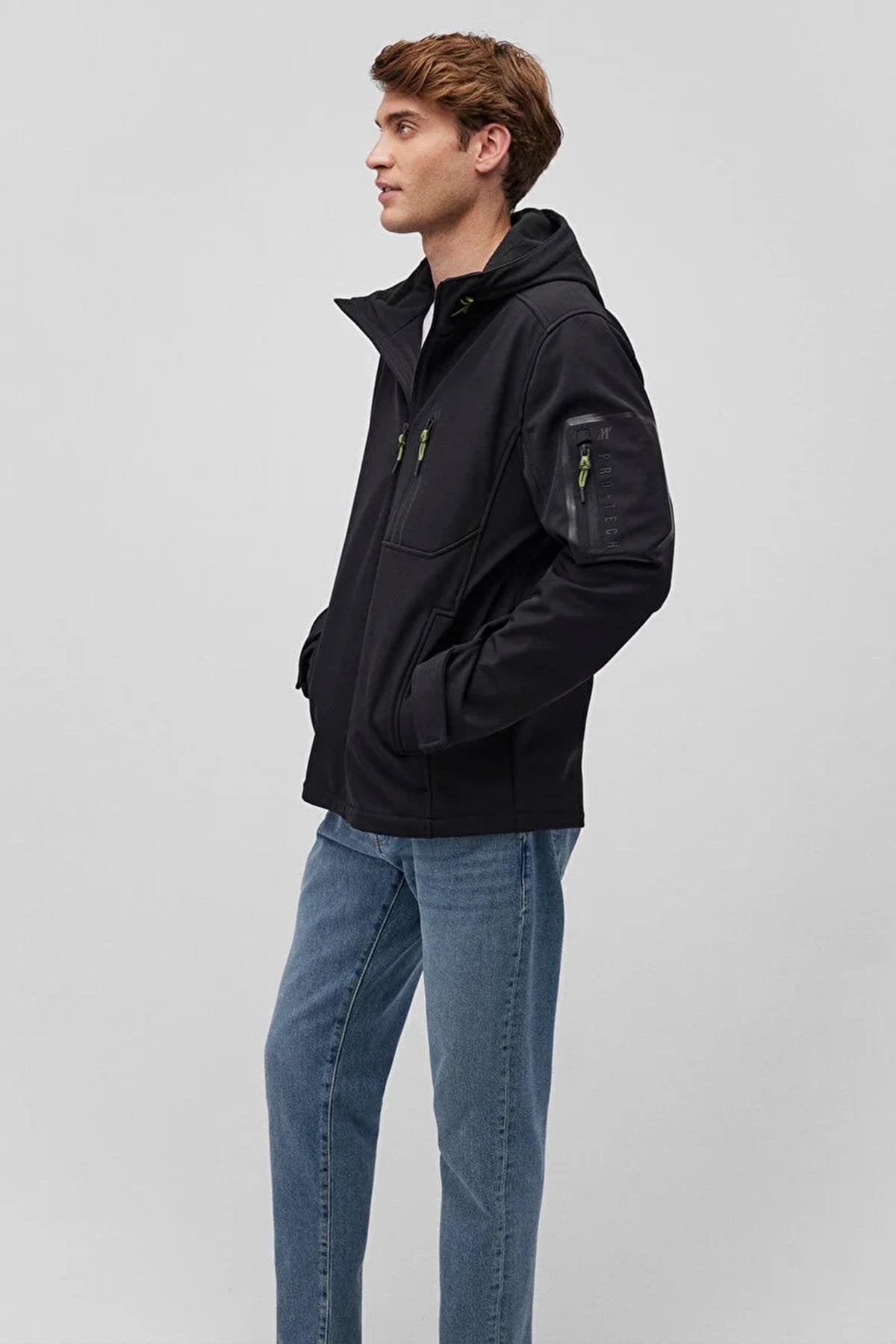 Mavi Kapüşonlu Erkek Ceket M0110264-9