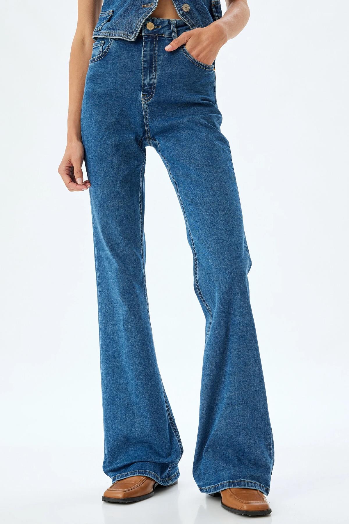 Koton Kadın Jean Pantolon 5Wal40203Mdmıd