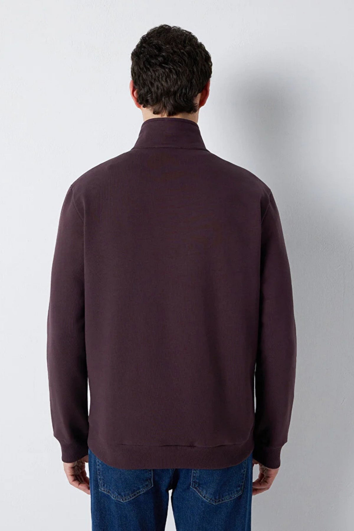 Mavi Yarım Fermuarlı Erkek Sweat M0S20027-88083