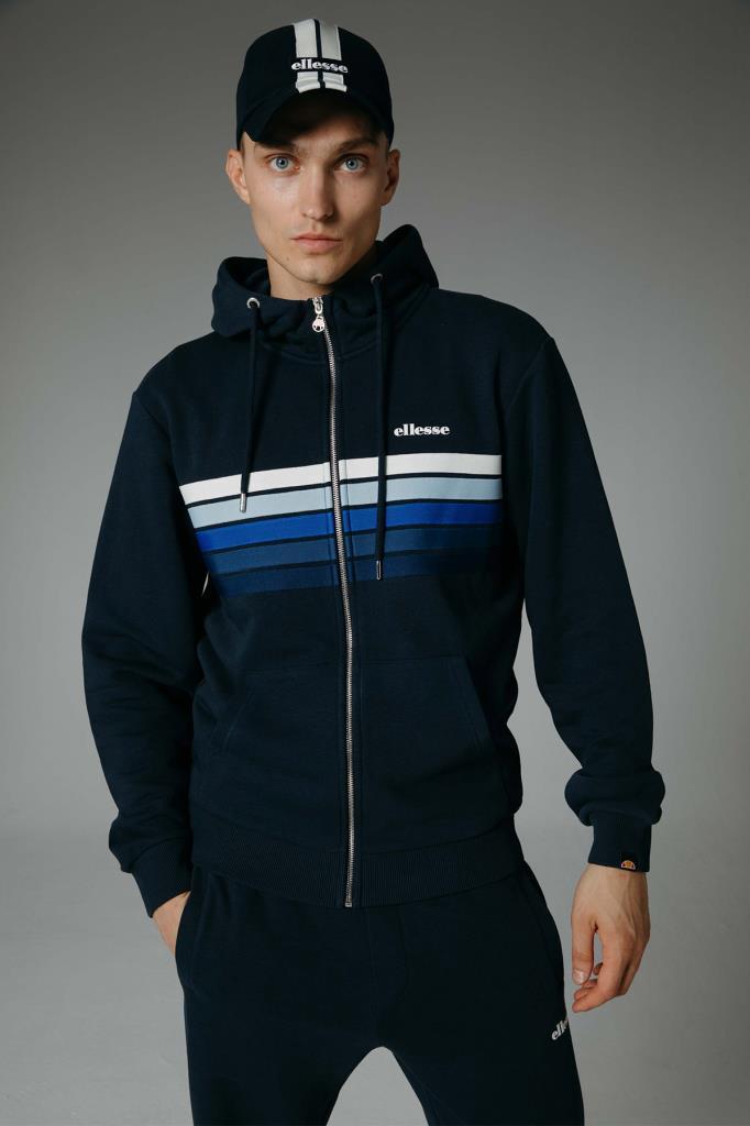 Ellesse Fermuarlı Kapüşonlu Erkek Sweat EM260-NV