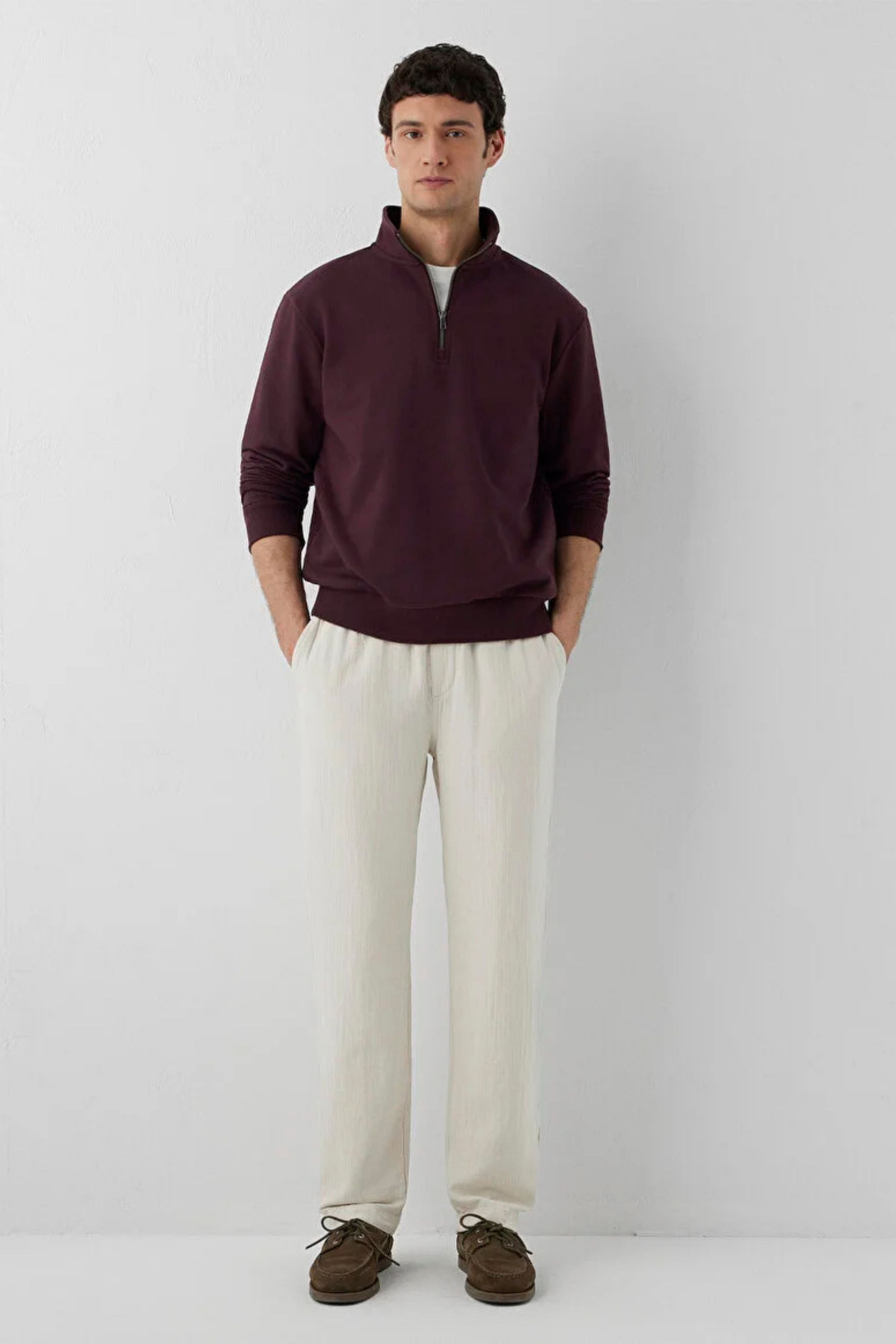 Mavi Yarım Fermuarlı Erkek Sweat M0S20027-70223