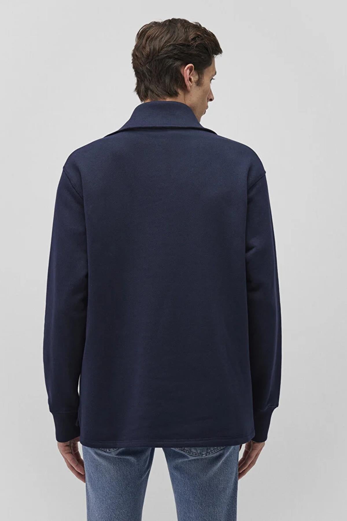 Mavi Yarım Fermuarlı Erkek Sweat M0S10243-8