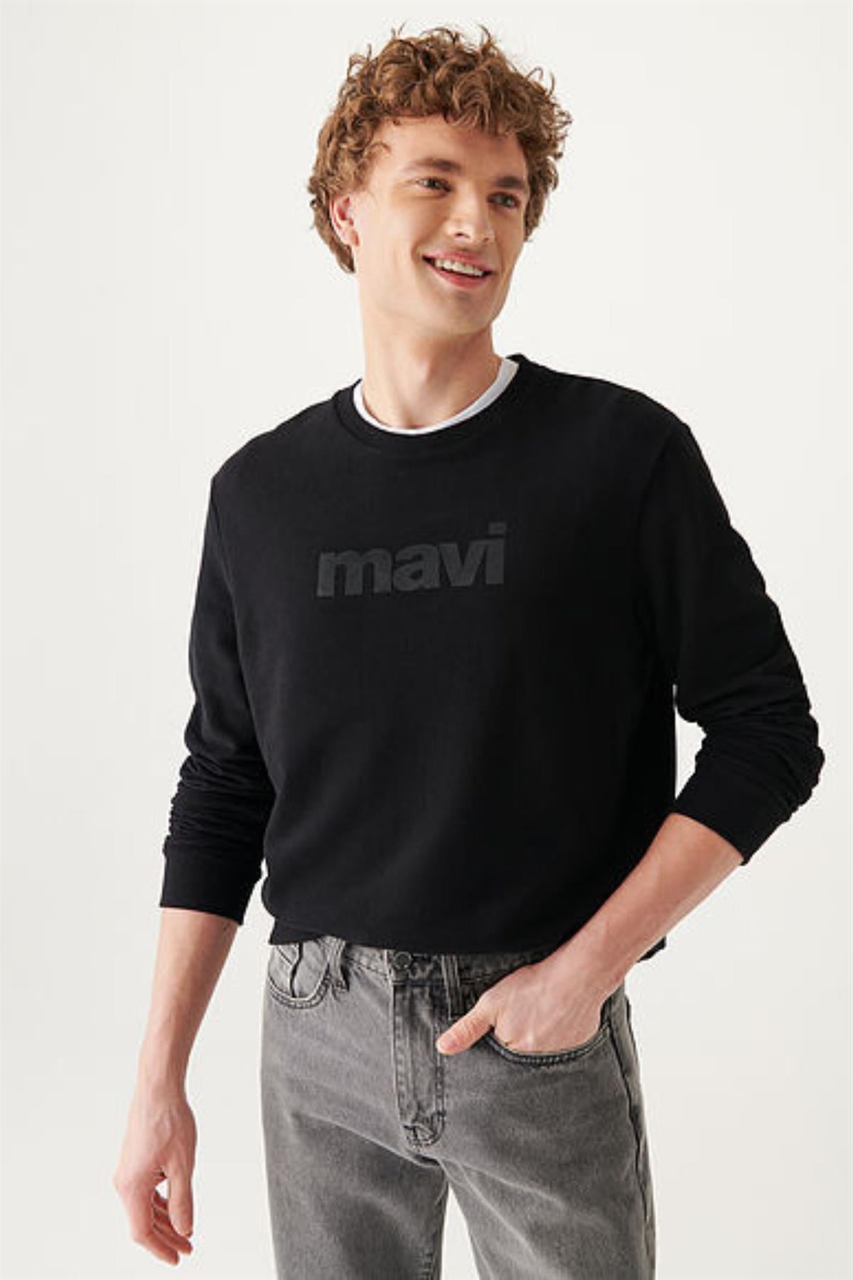 Mavi Baskılı Siyah Erkek Sweat 066303-900