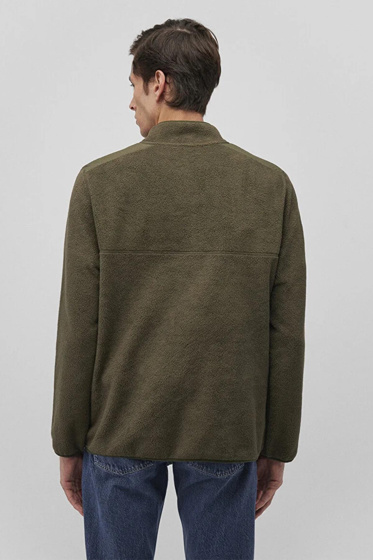 Mavi Düğmeli Erkek Sweat M0S10249-7