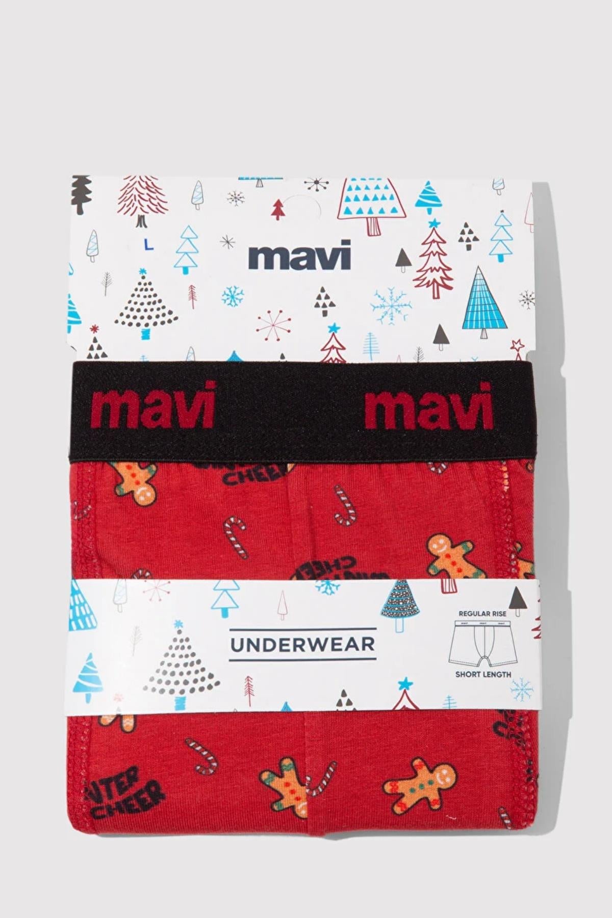 Mavi Kırmızı Erkek Boxer M0912133-3