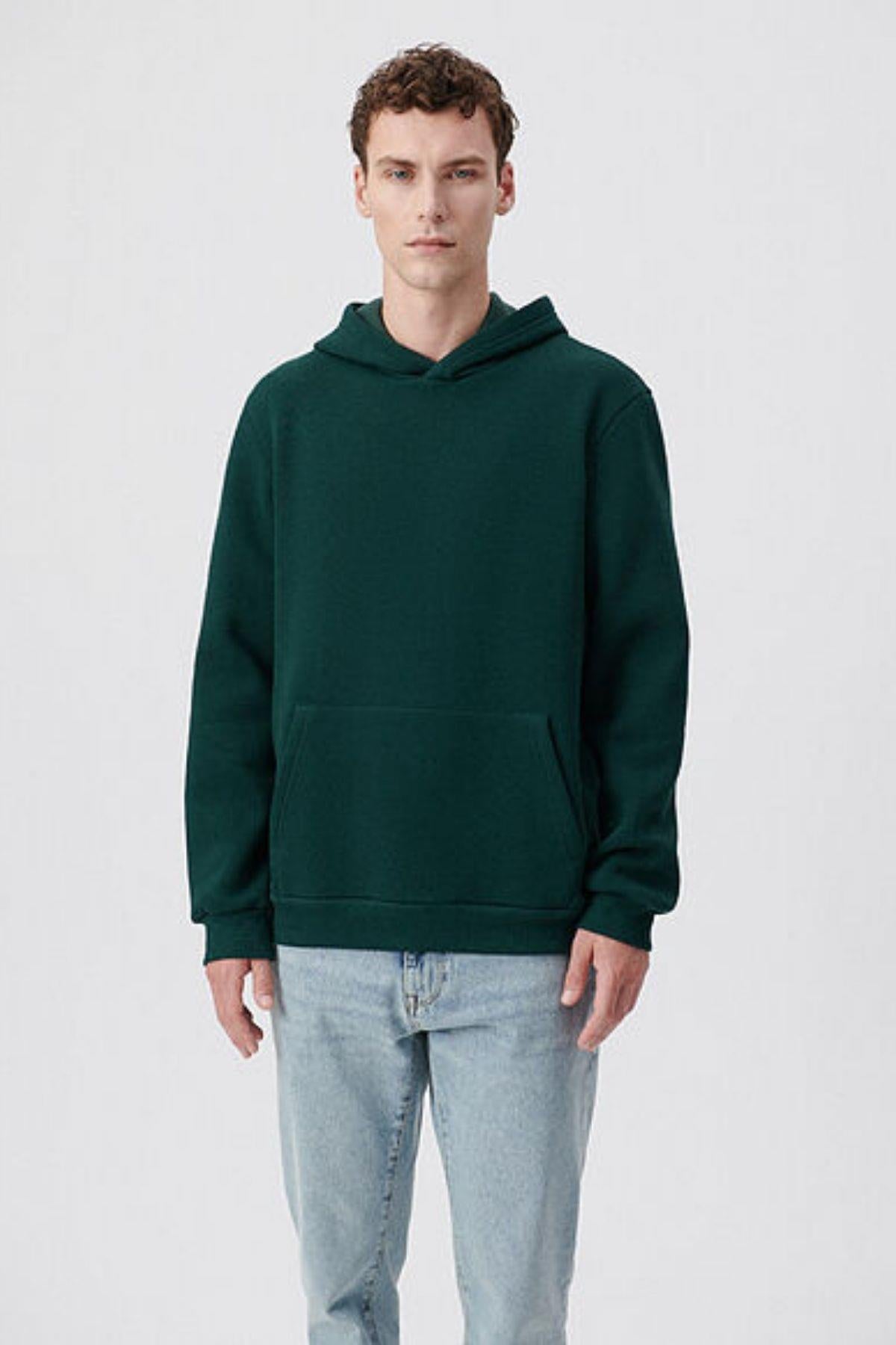 Mavi Kapüşonlu Erkek Sweat M0610937-8Ky