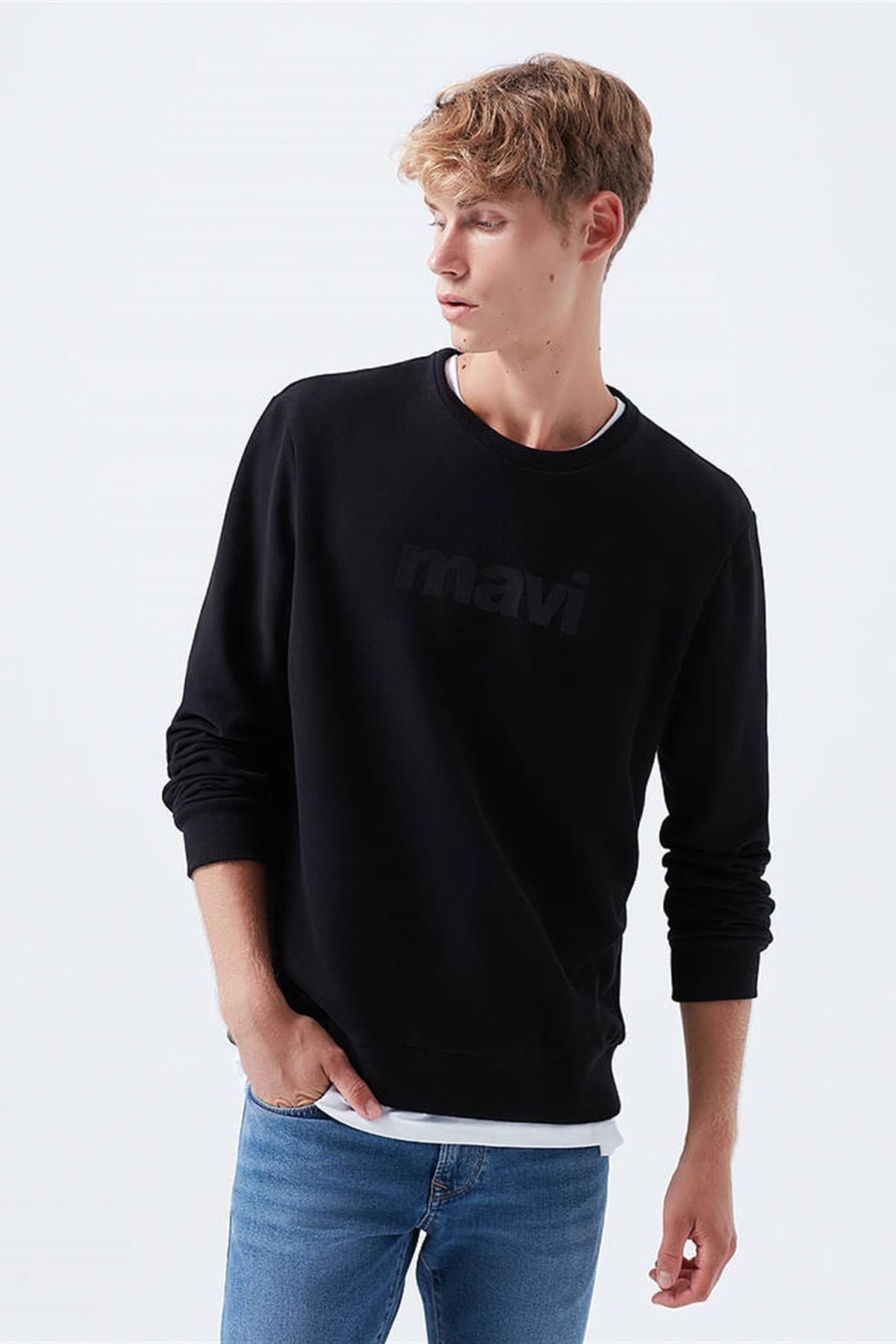 Mavi Baskılı Siyah Erkek Sweat 066303-900