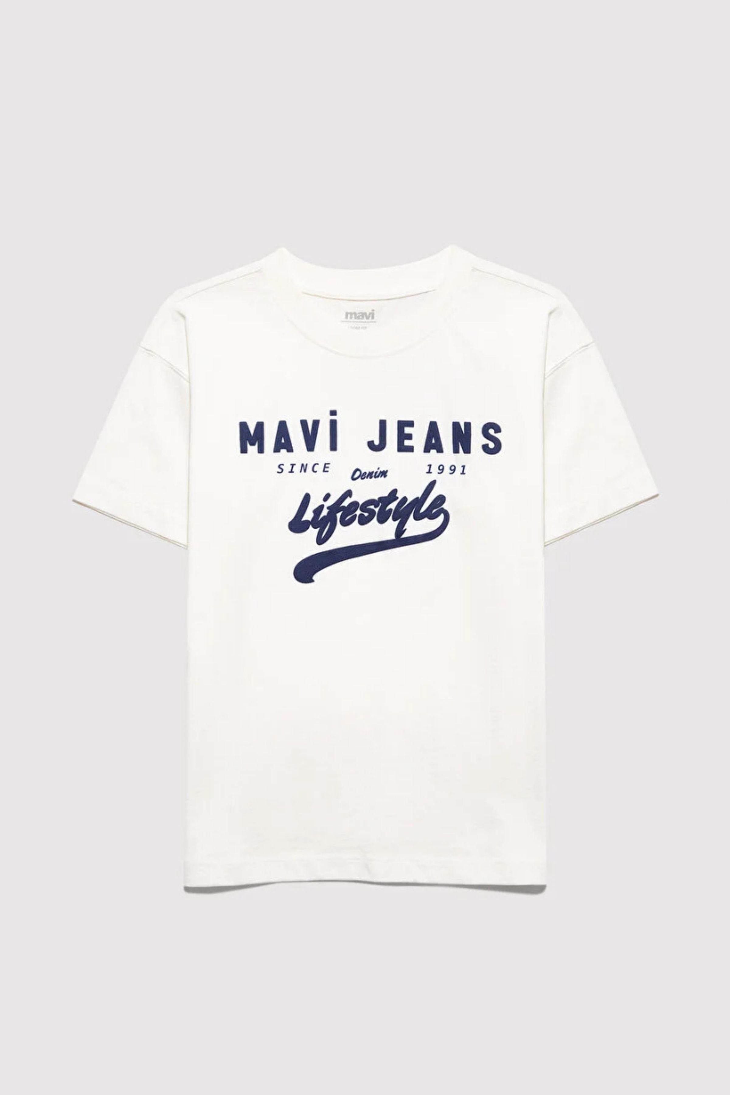 Mavi Jeans Baskılı Kırık Beyaz Erkek Çocuk Tişört M6610474-70057