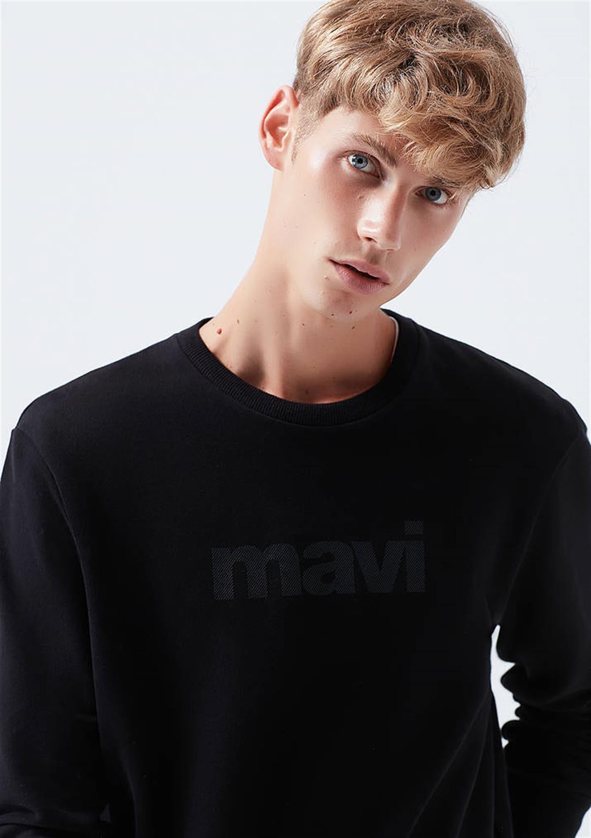 Mavi Baskılı Siyah Erkek Sweat 066303-900