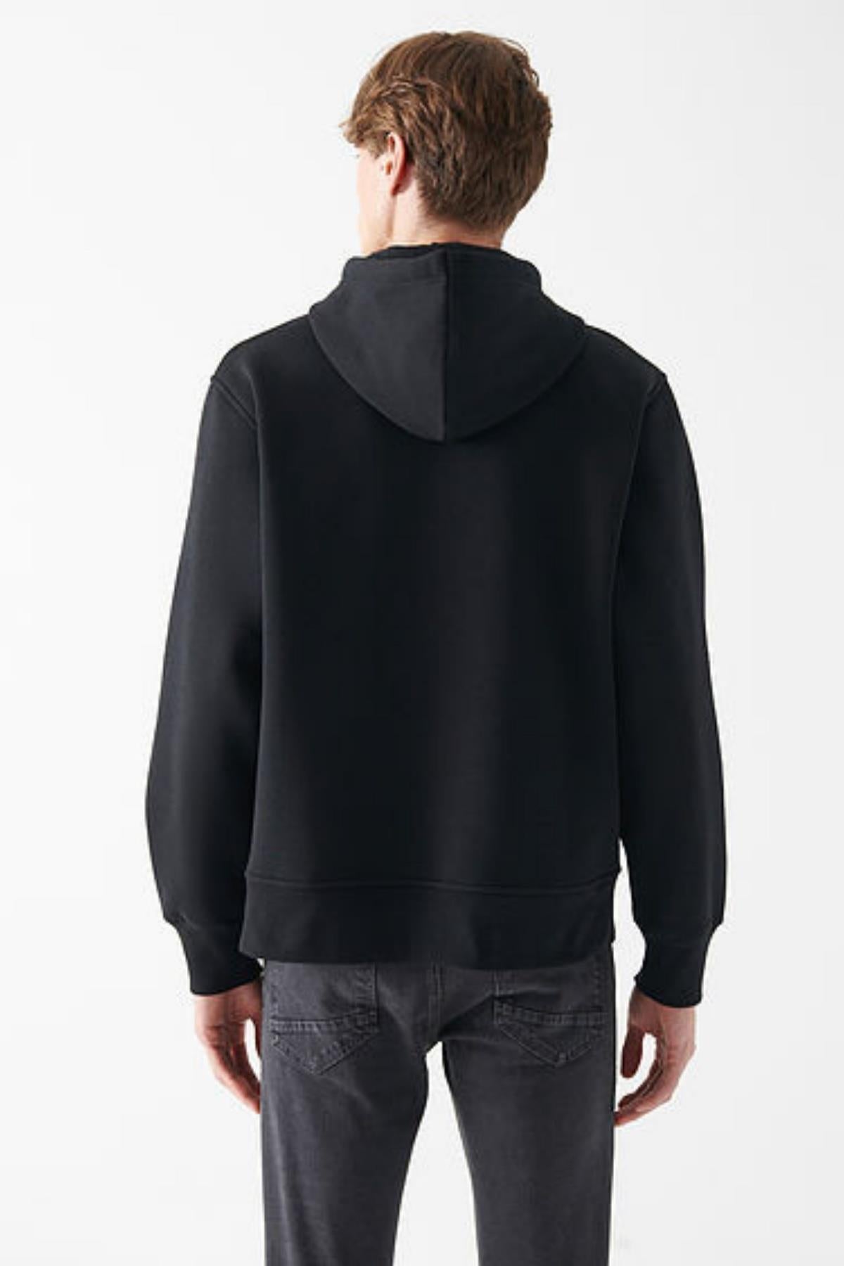 Mavi Kapüşonlu Erkek Sweat M065809-90
