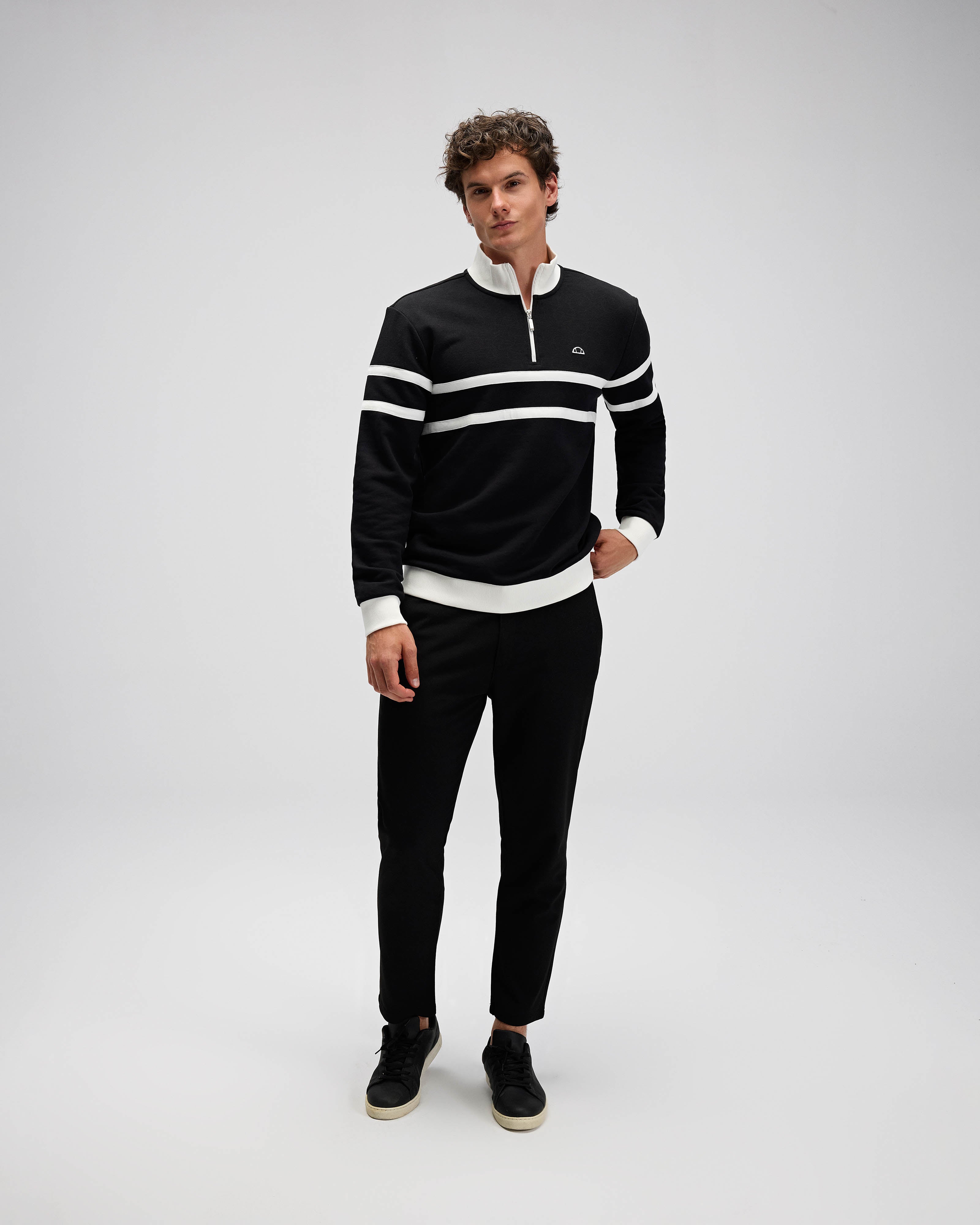 Ellesse Erkek Yarım Fermuarlı Sweat Em619-Bk