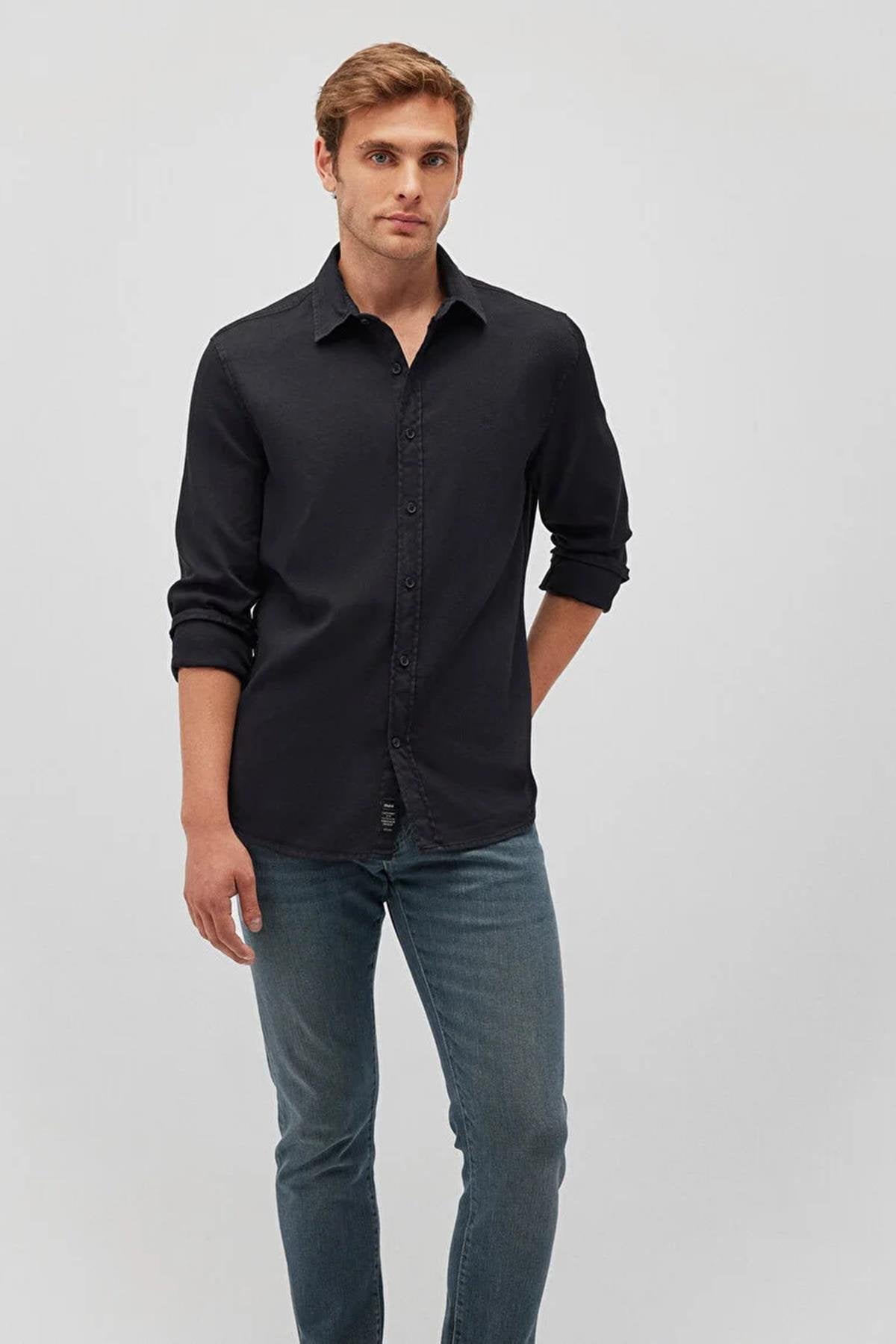 Mavi Uzun Kol Erkek Gömlek M0211091-9