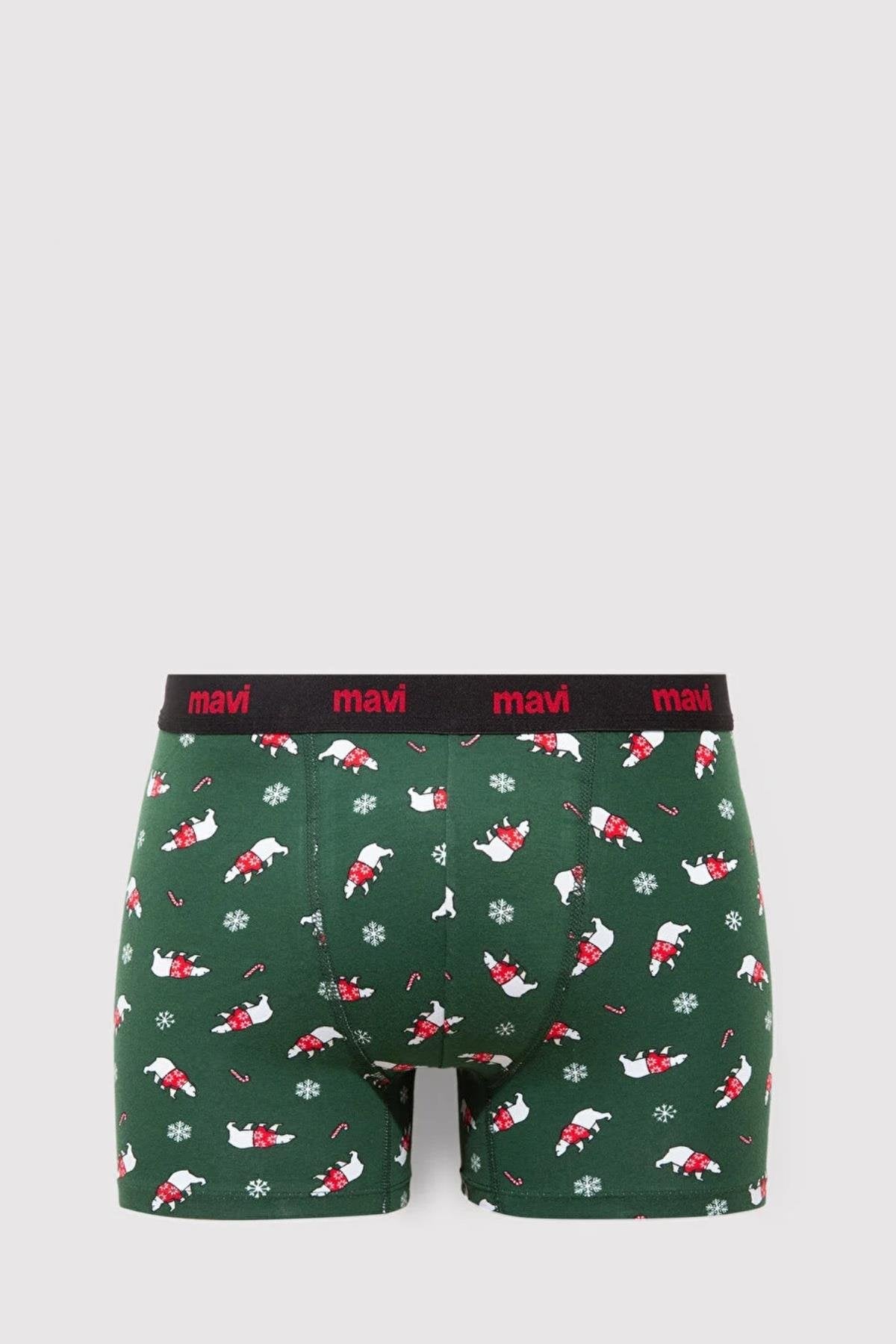 Mavi Koyu Yeşil Erkek Boxer M0912140-7