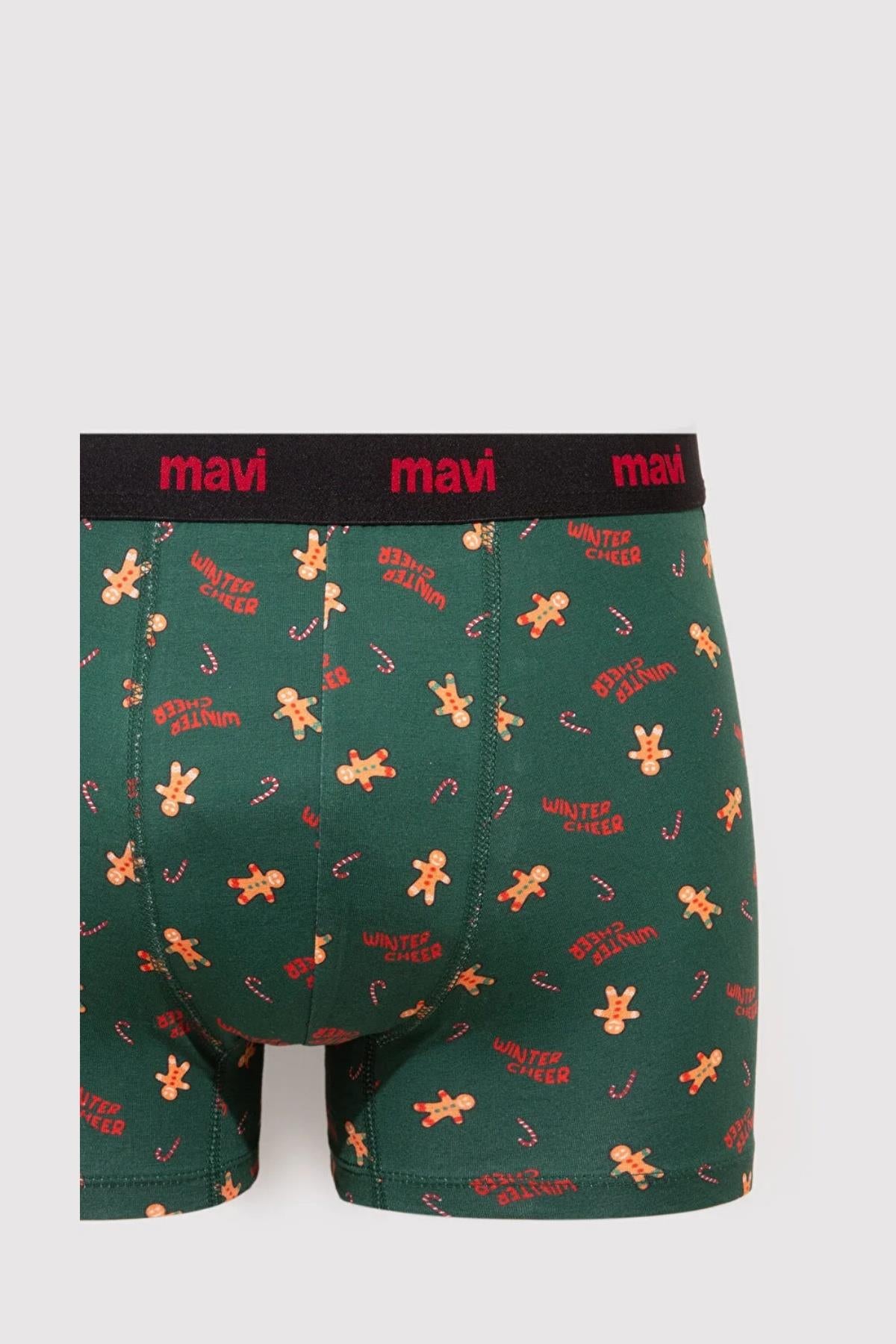 Mavi Koyu Yeşil Erkek Boxer M0912133-7