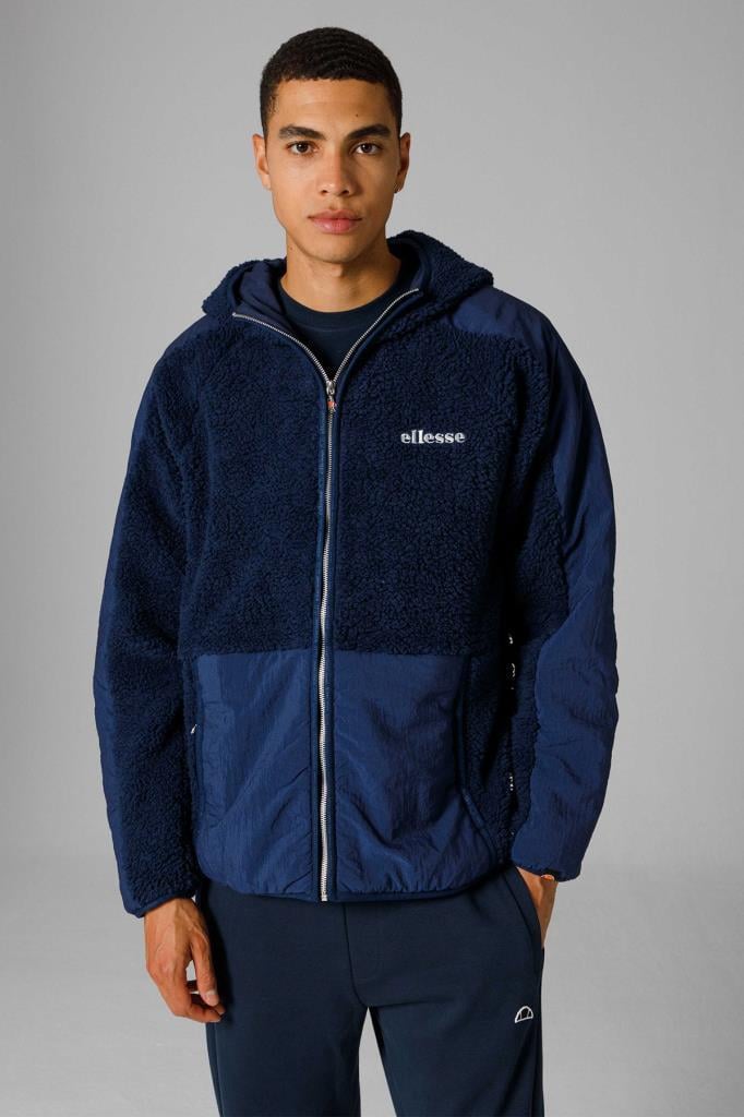 Ellesse Fermuarlı Kapüşonlu Erkek Sweat EM250-NV