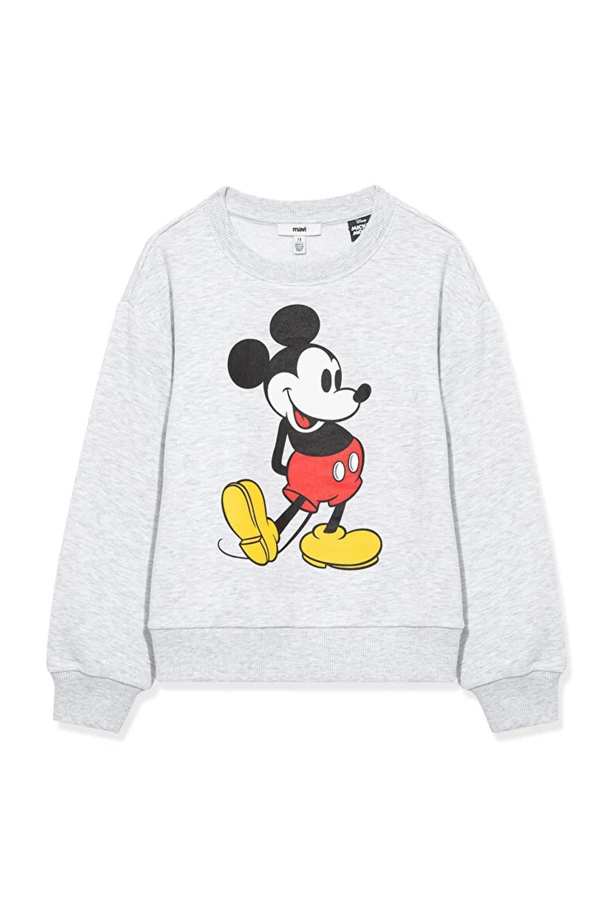 Mavi Mickey Baskılı Kız Çocuk Sweat M7S10084-8