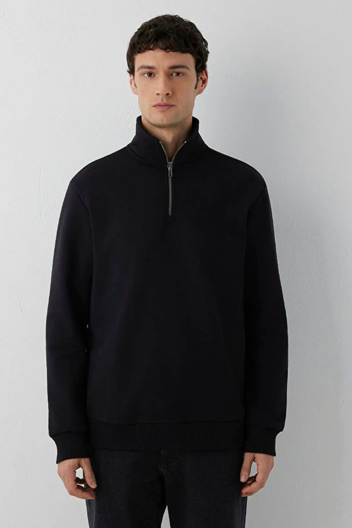 Mavi Yarım Fermuarlı Erkek Sweat M0S20027-900