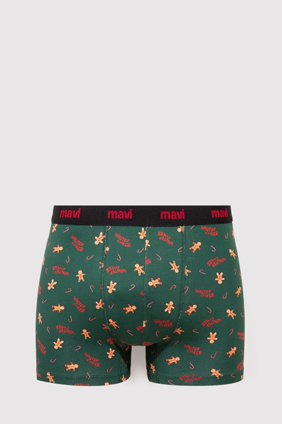 Mavi Koyu Yeşil Erkek Boxer M0912133-7