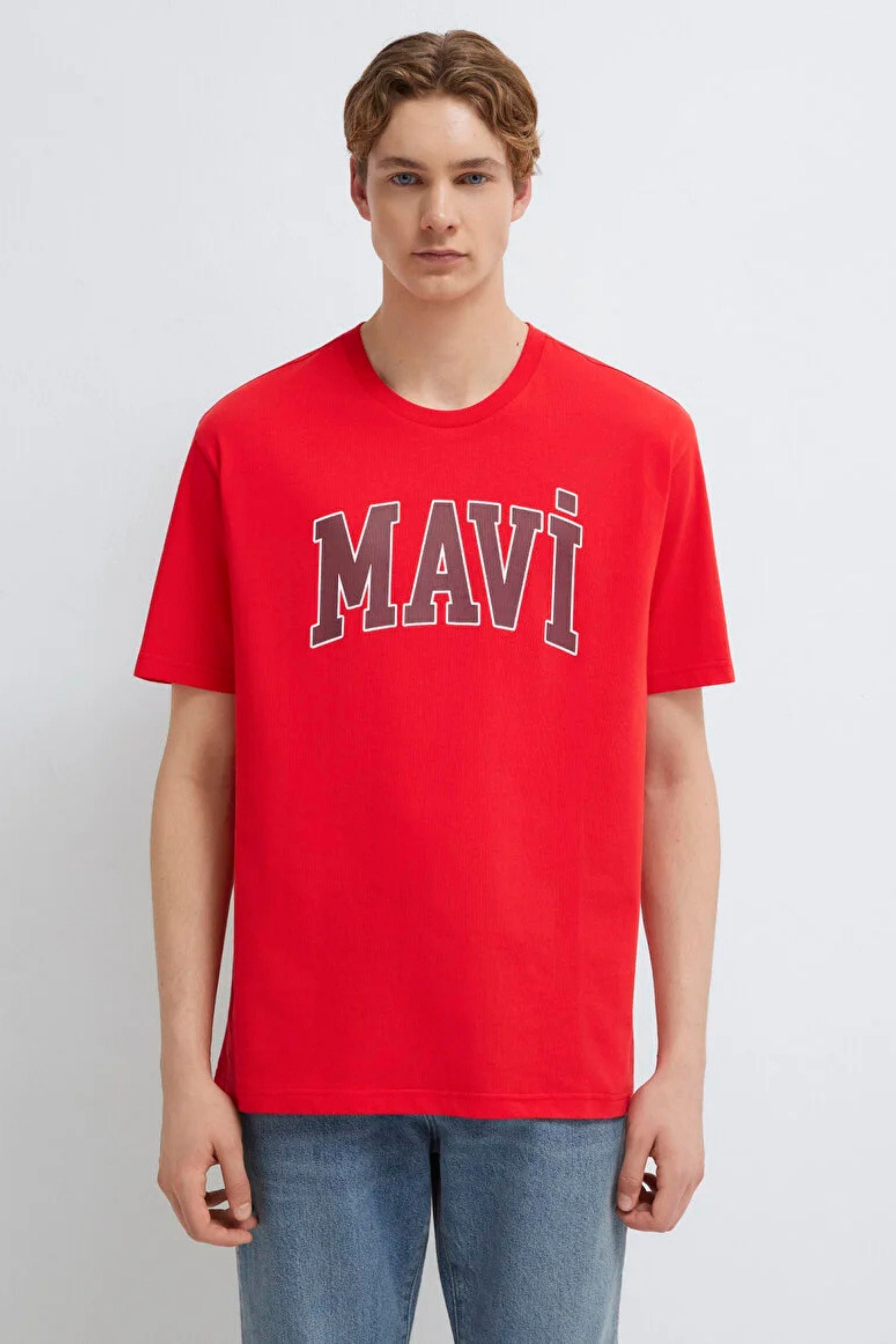 Mavi Logo Çin Kırmızısı Erkek Tişört M0611711-70467