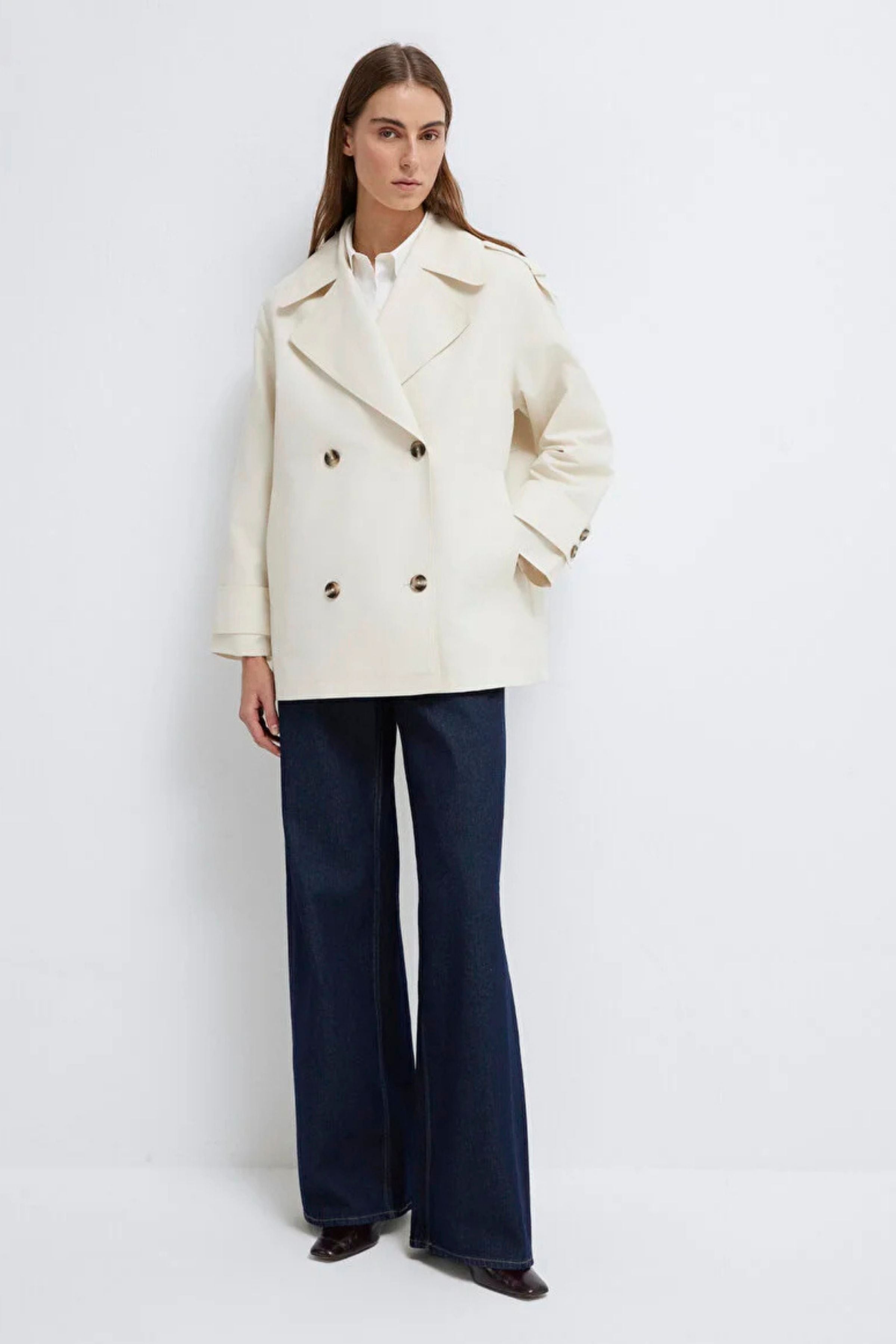 Mavi Kadın Trenchcoat Vanilya Beyaz Kadın Ceket M1110807-70056
