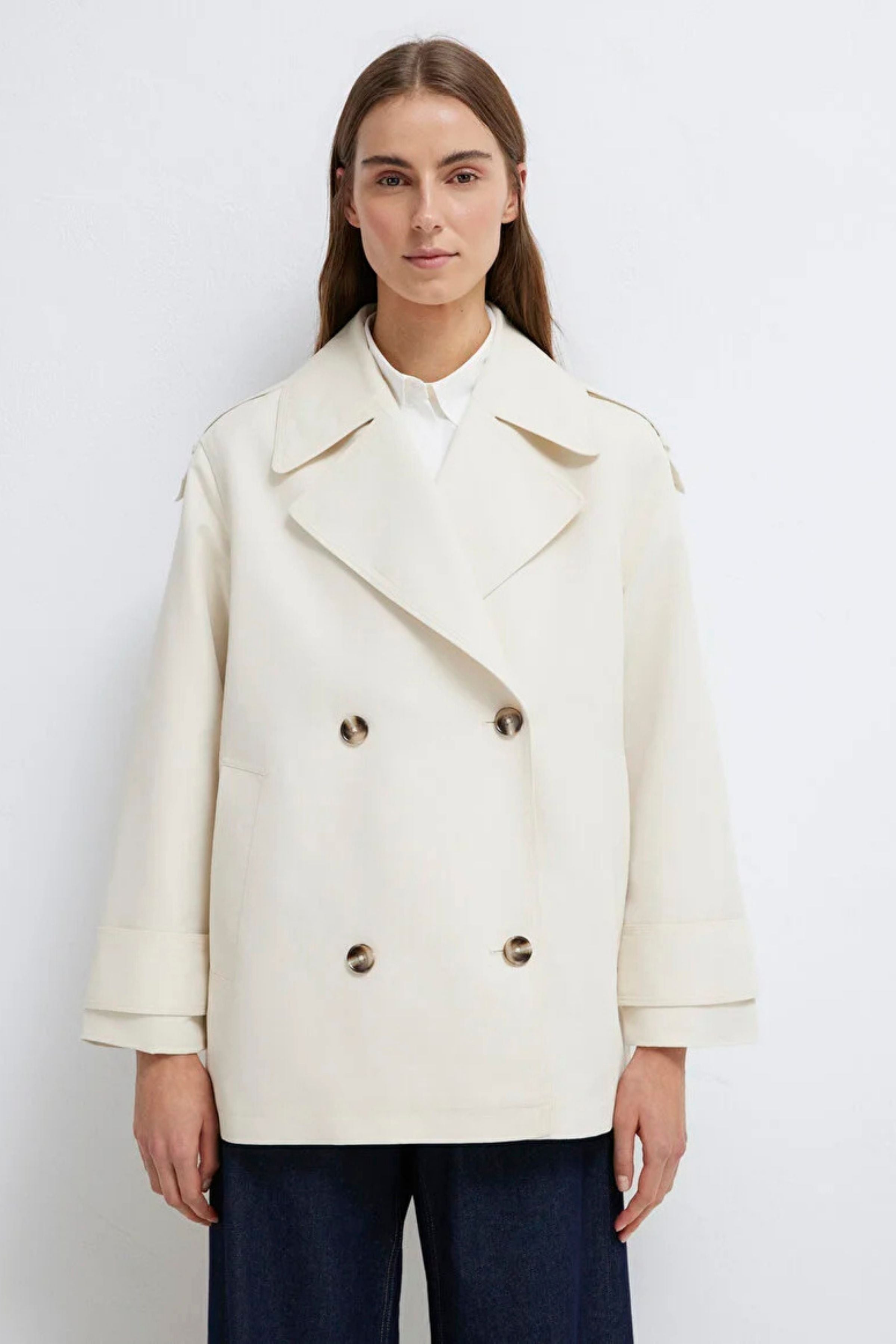 Mavi Kadın Trenchcoat Vanilya Beyaz Kadın Ceket M1110807-70056