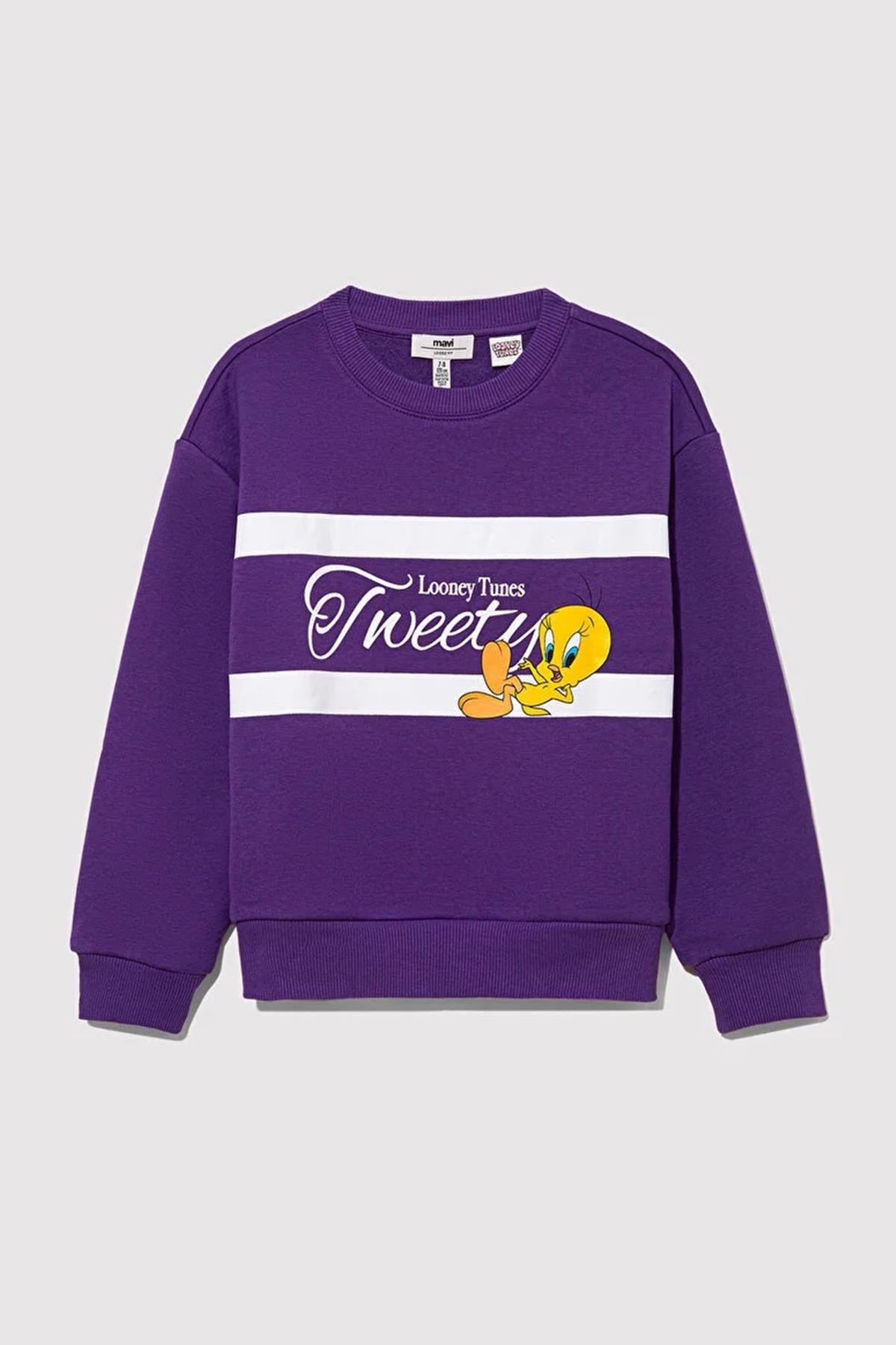 Mavi Tweety Baskılı Kız Çocuk Sweat M7S10073-7