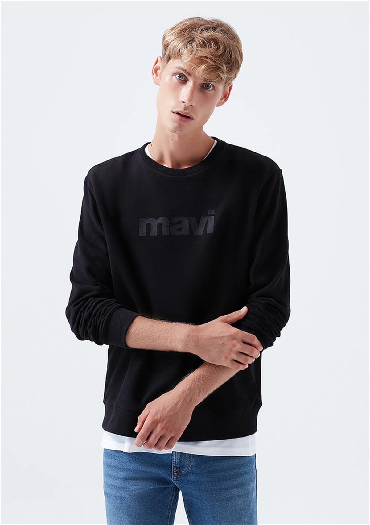 Mavi Baskılı Siyah Erkek Sweat 066303-900