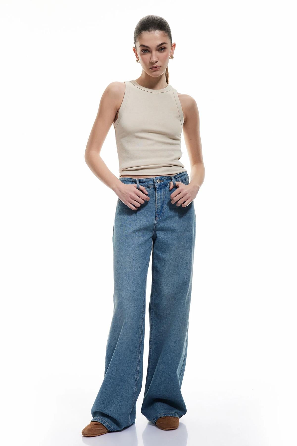 Koton Kadın Jean Pantolon 5Sal40053Mdgct
