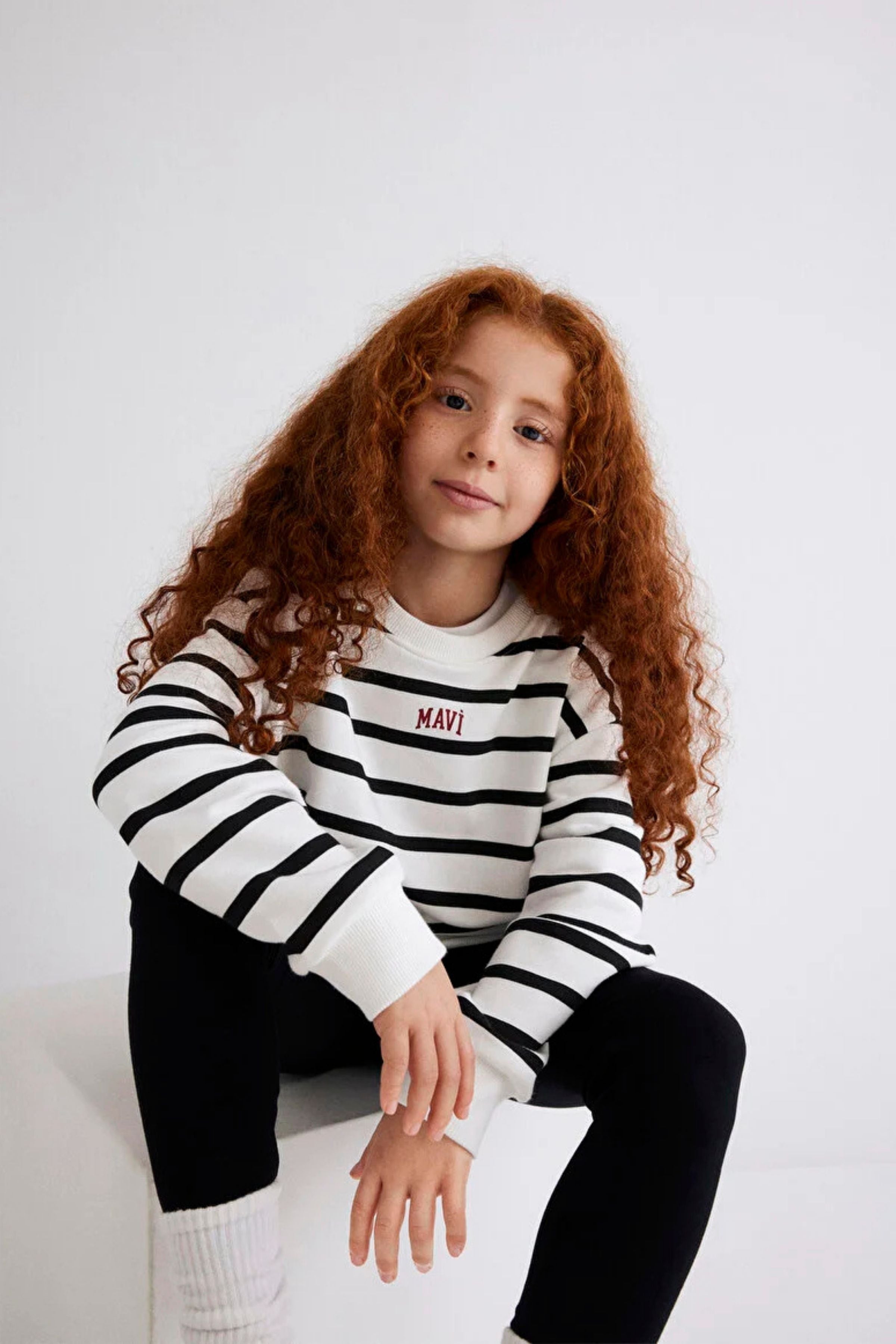 Mavi Çizgili Kız Çocuk Sweat M7s10038