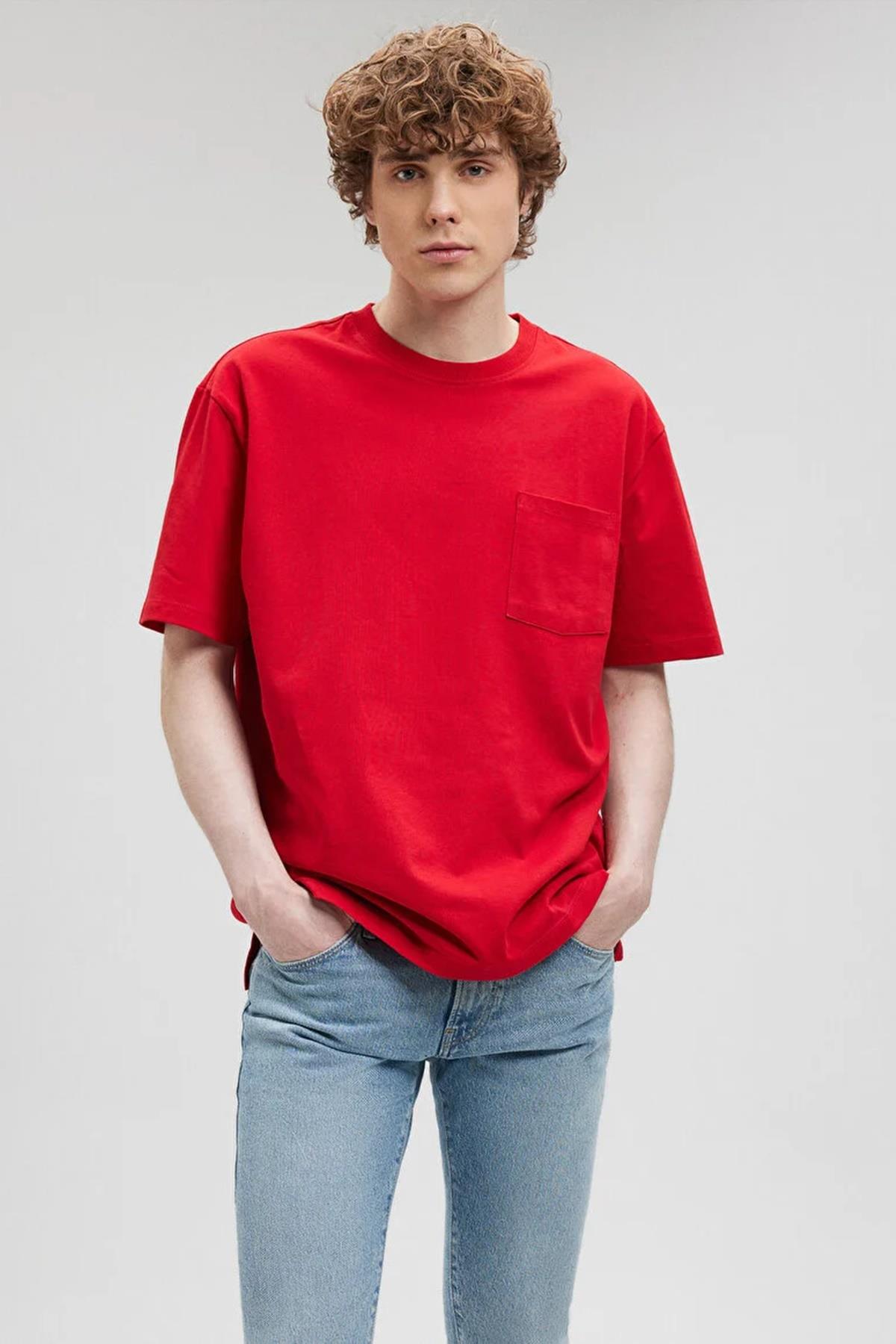 Mavi Cepli Erkek Tişört M066248-70