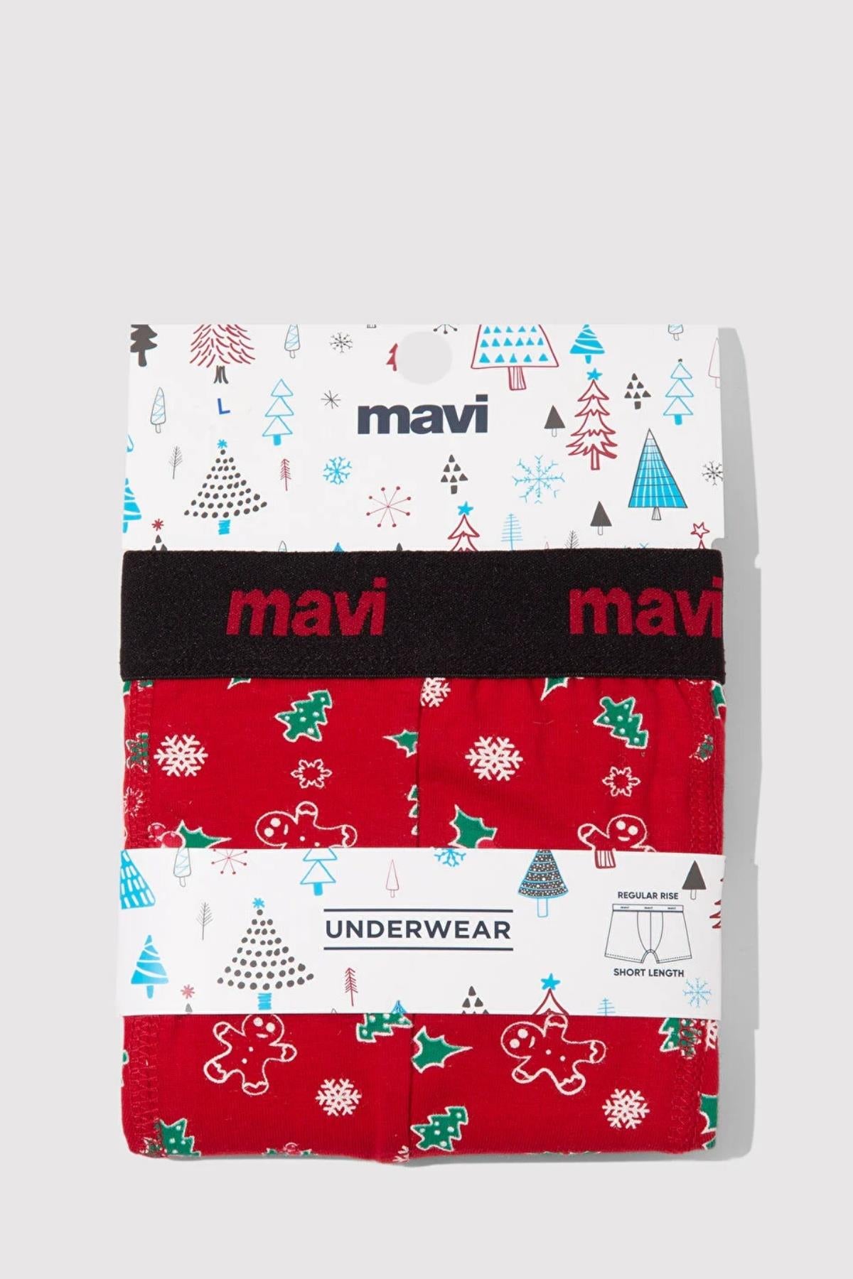 Mavi Kırmızı Erkek Boxer M0911251-3