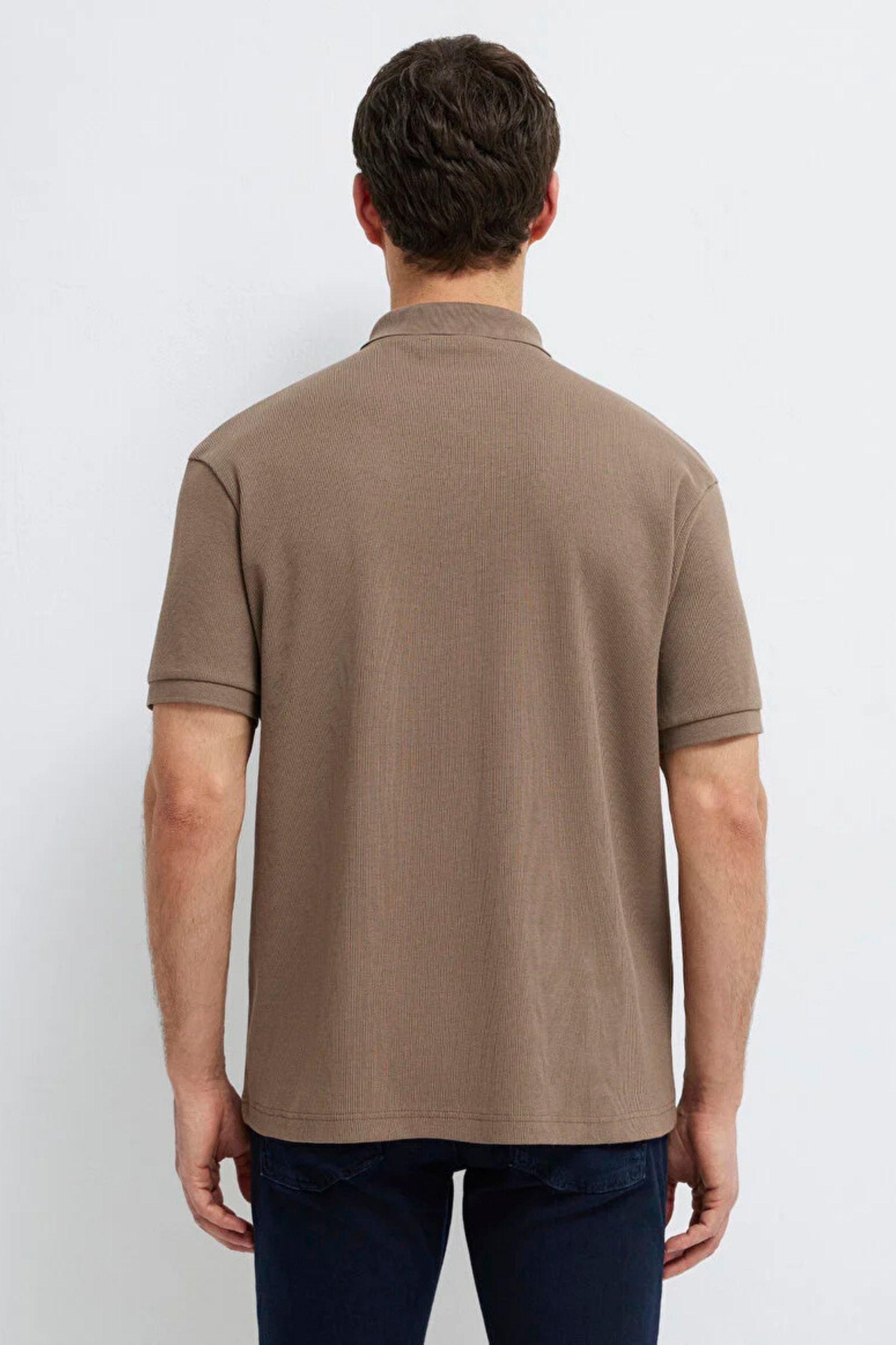 Mavi Polo Yaka Mantar Kahve Erkek Tişört M0613126-83866