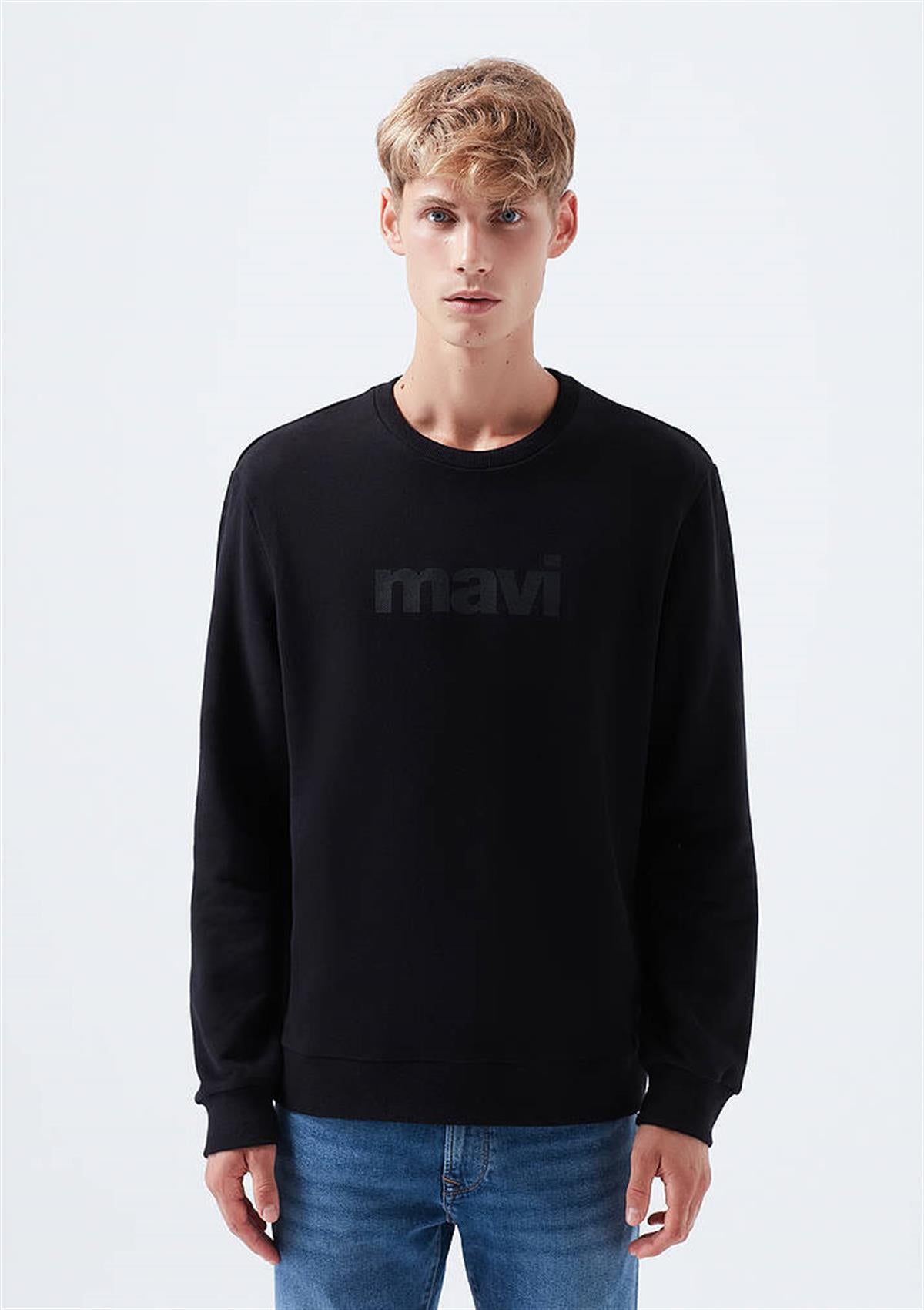 Mavi Baskılı Siyah Erkek Sweat 066303-900