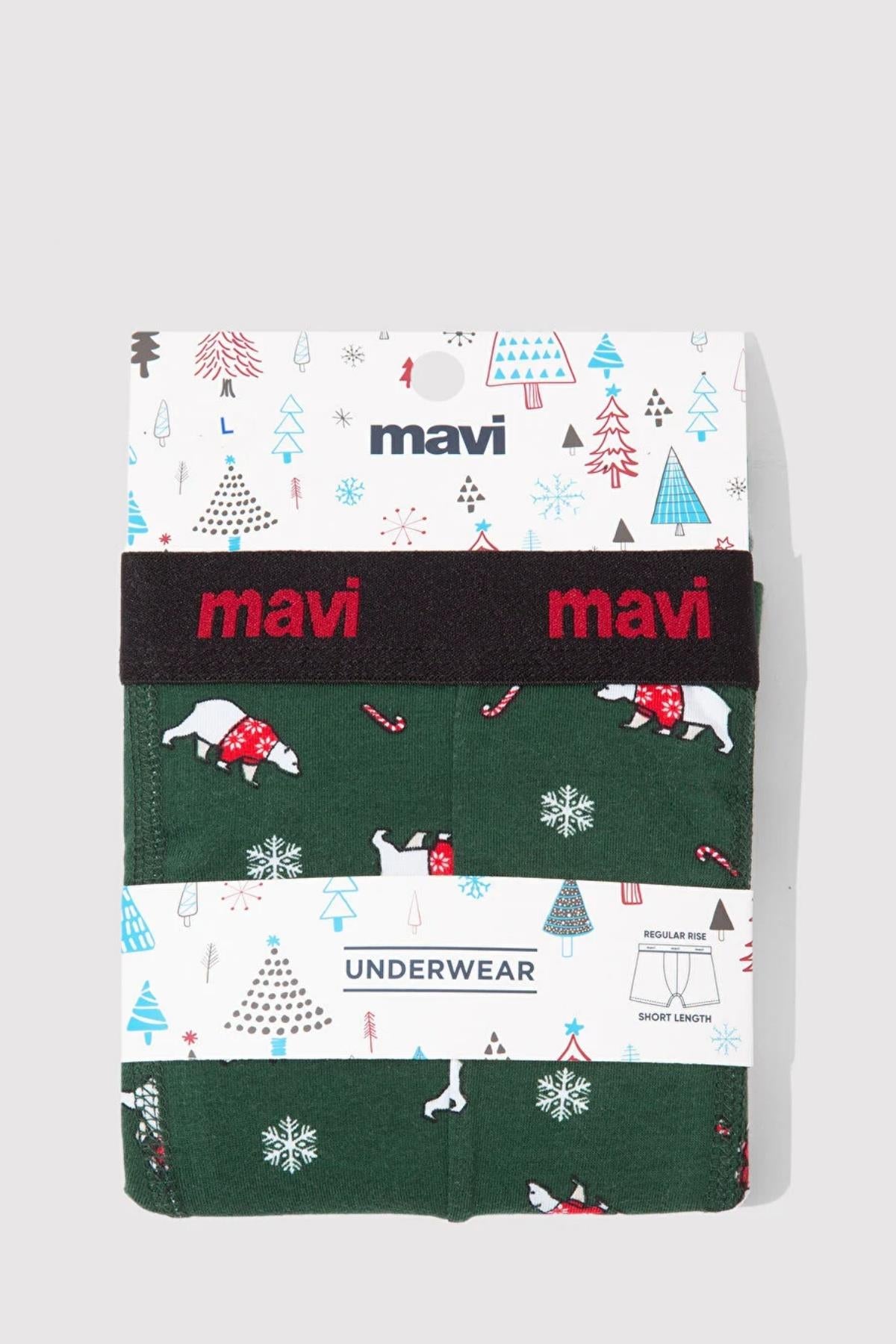 Mavi Koyu Yeşil Erkek Boxer M0912140-7