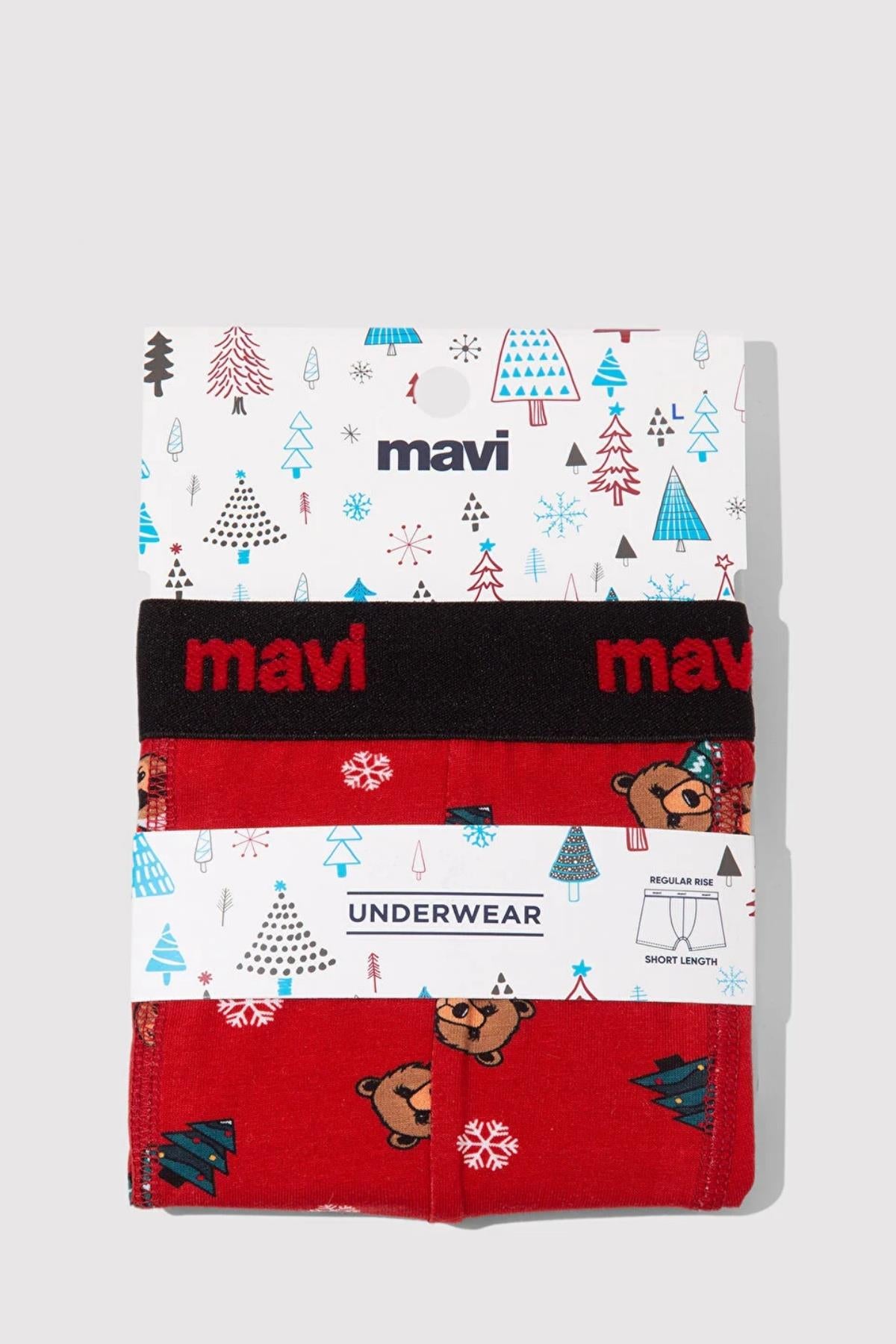 Mavi Kırmızı Erkek Boxer M0912135-3