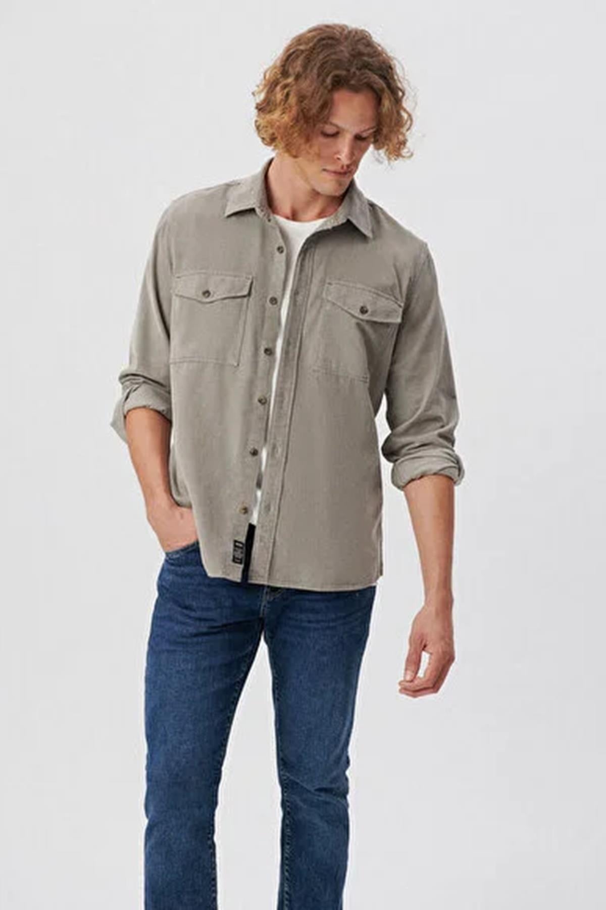 Mavi Uzun Kollu Erkek Gömlek M0210015-7